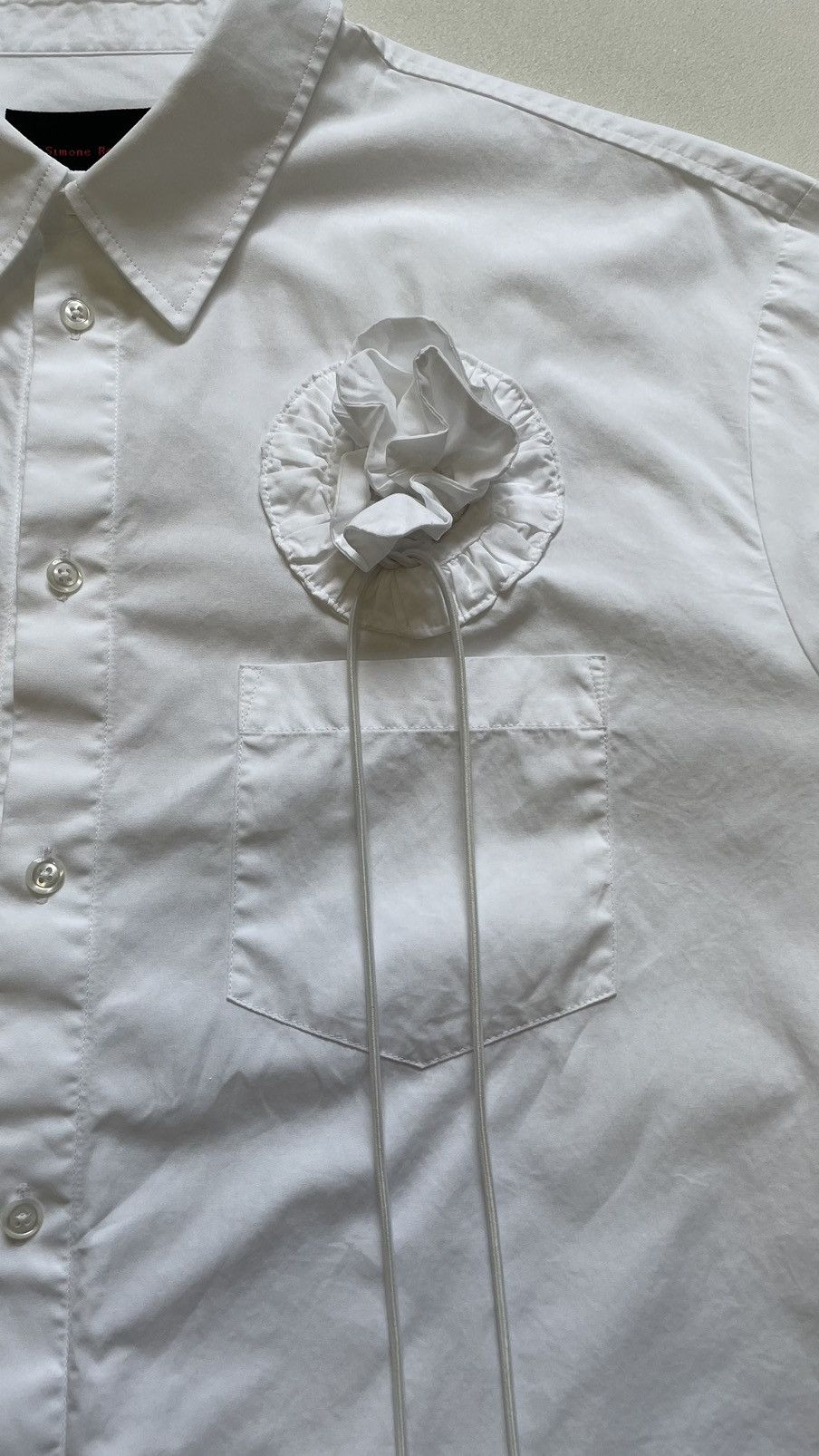 Simone Rocha White Cotton ‘3D Rosette Rose’ Shirt Size US L / EU 52-54 / 3 - 7 Thumbnail