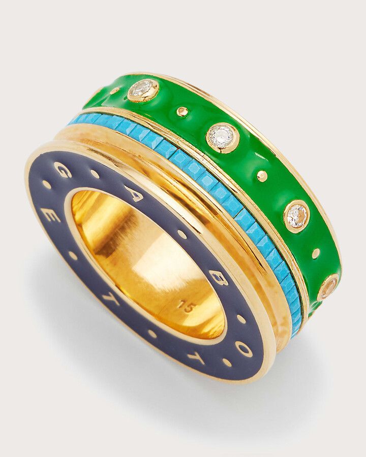Bottega Veneta o1n1vont1124 Size: 13 / Multi-Row Stacked Ring Multicolor Size ONE SIZE - 3 Thumbnail