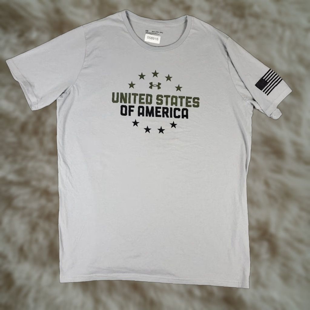 Under Armour VINTAGE Under Armour T-Shirt Mens 3XLT Casual Short Sleeve Gray Cotton Logo Modern Sports Mens Size US XXL / EU 58 / 5 - 1 Thumbnail