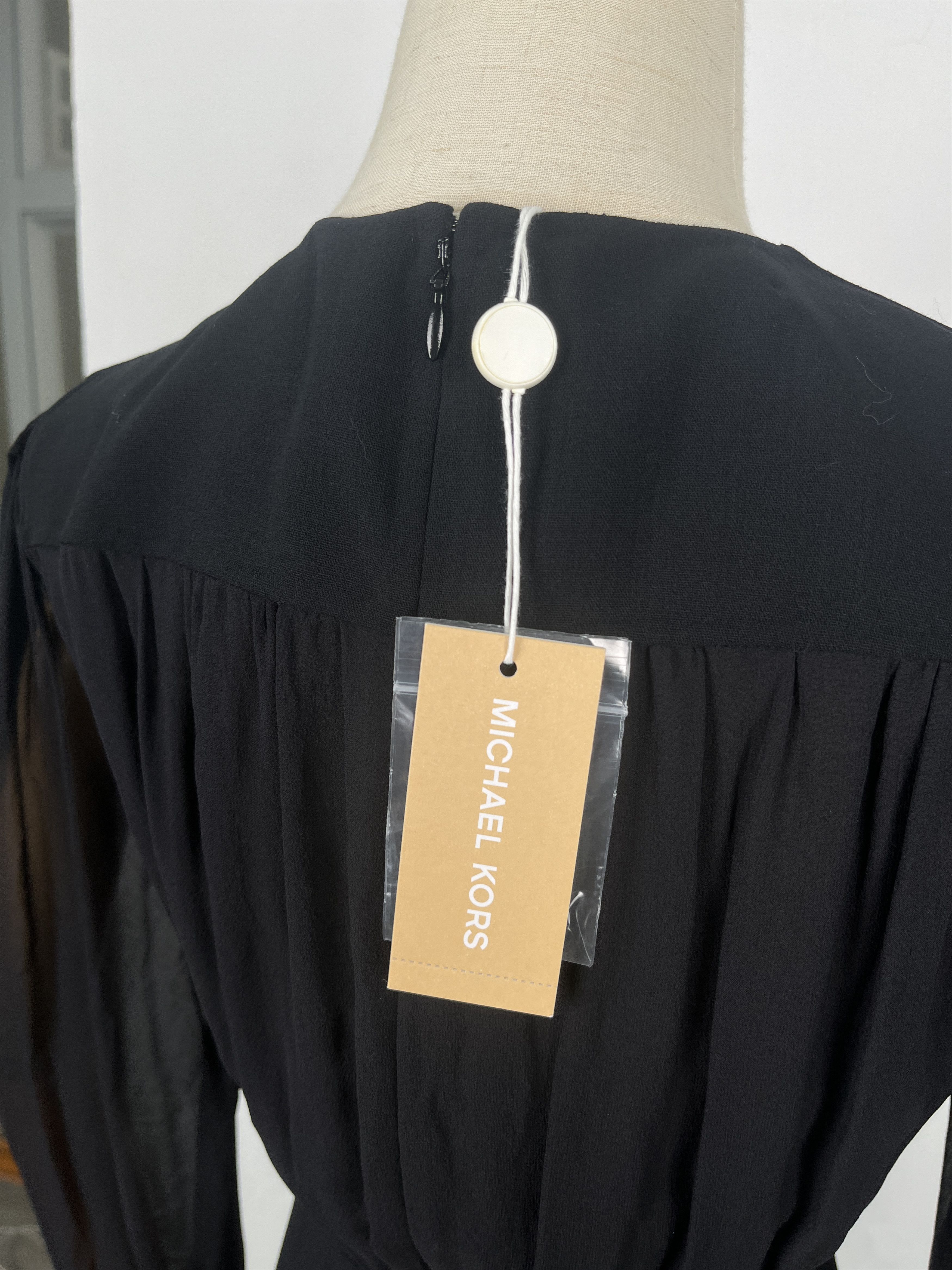 Michael Kors Michael Kors Black V-Neck Dress With Sheer Top Size S / US 4 / IT 40 - 3 Thumbnail