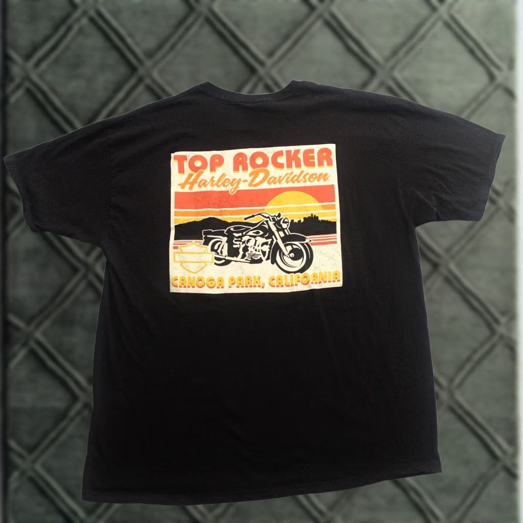 Harley Davidson Harley-Davidson T-Shirt Harley-Davidson Shirt 2XL Black Mens Short Sleeve Vintage Rocker Canoga Park Tshirt Size US XXL / EU 58 / 5 - 1 Thumbnail