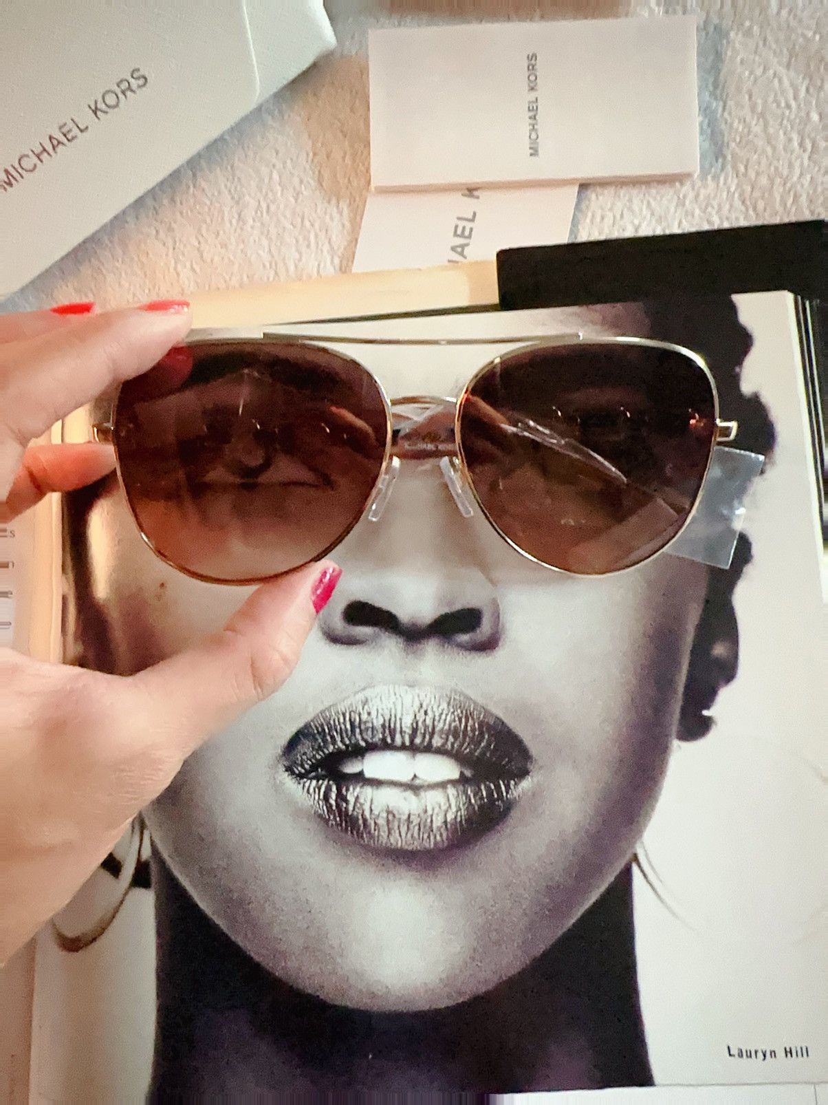 Michael Kors MICHAEL KORS MK1121 CHIANTI SUNGLASSES LIGHT GOLD BROWN GREY Size ONE SIZE - 11 Thumbnail