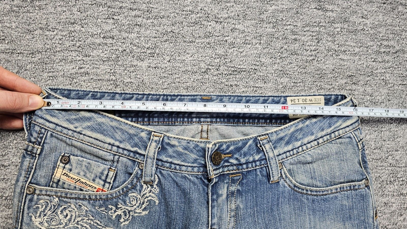 Diesel Vintage Y2K Diesel EASEE 008EW Embroidered Low Rise Jeans 30 Size 30" / US 8 / IT 44 - 18 Thumbnail
