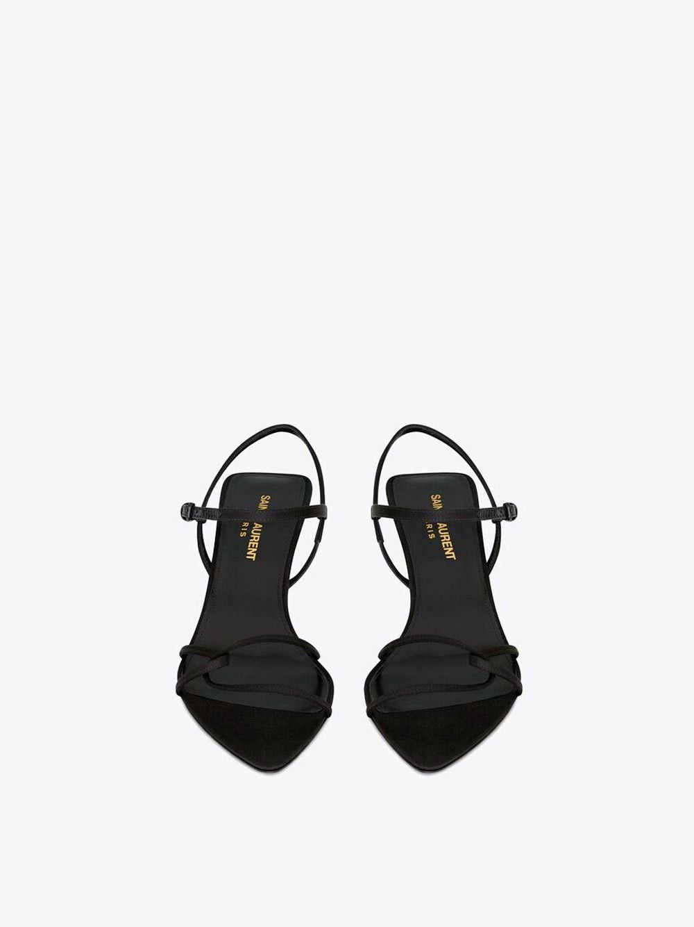Saint Laurent Paris o1s1wg111024 Clara Sandals in Crepe Satin in Black Size US 6.5 / IT 36.5 - 2 Thumbnail
