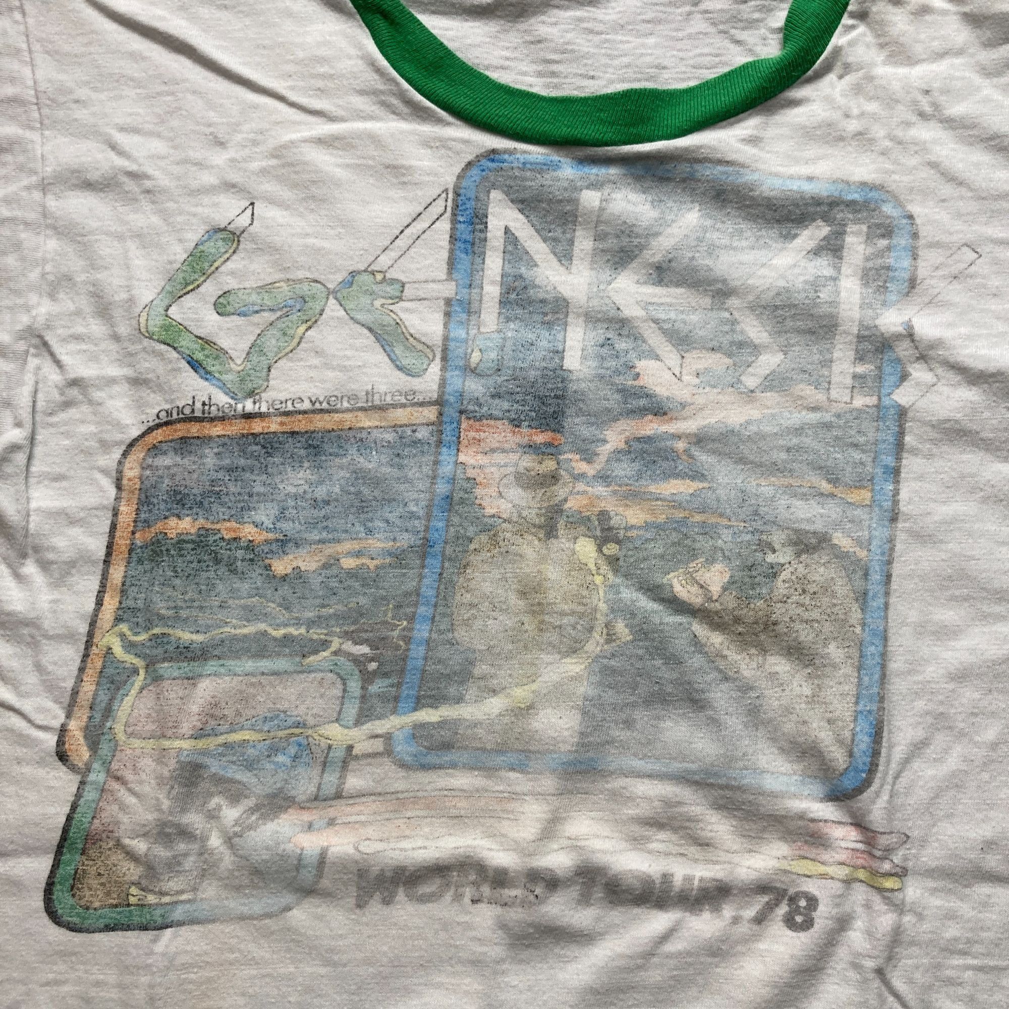 Other Vintage 1978 Genesis World Tour Ringer T-Shirt White & Green Size US S / EU 44-46 / 1 - 2 Thumbnail