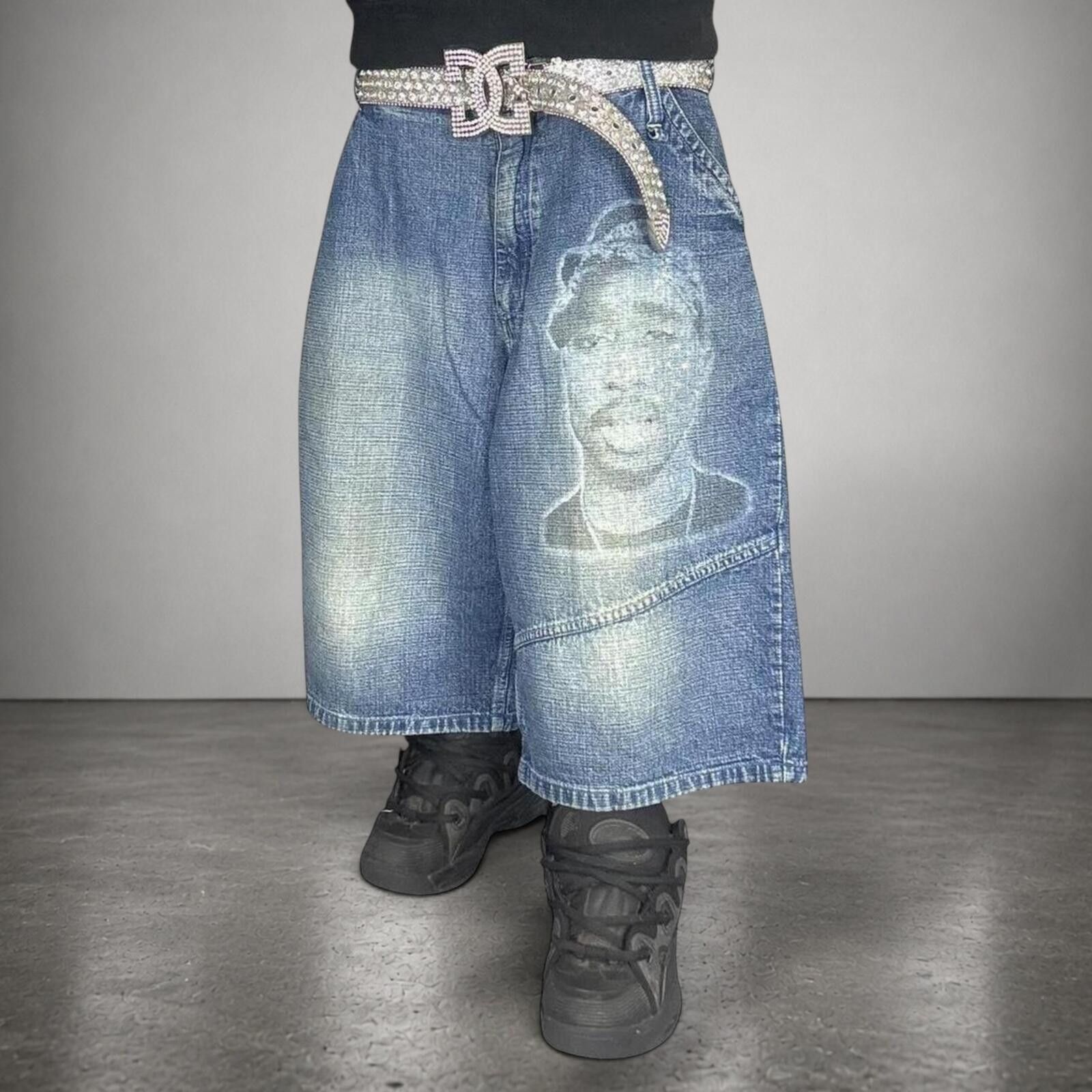 Southpole Makaveli 2000s Y2K Baggy Wide Leg Skater Jorts Size US 38 / EU 54 - 1 Thumbnail