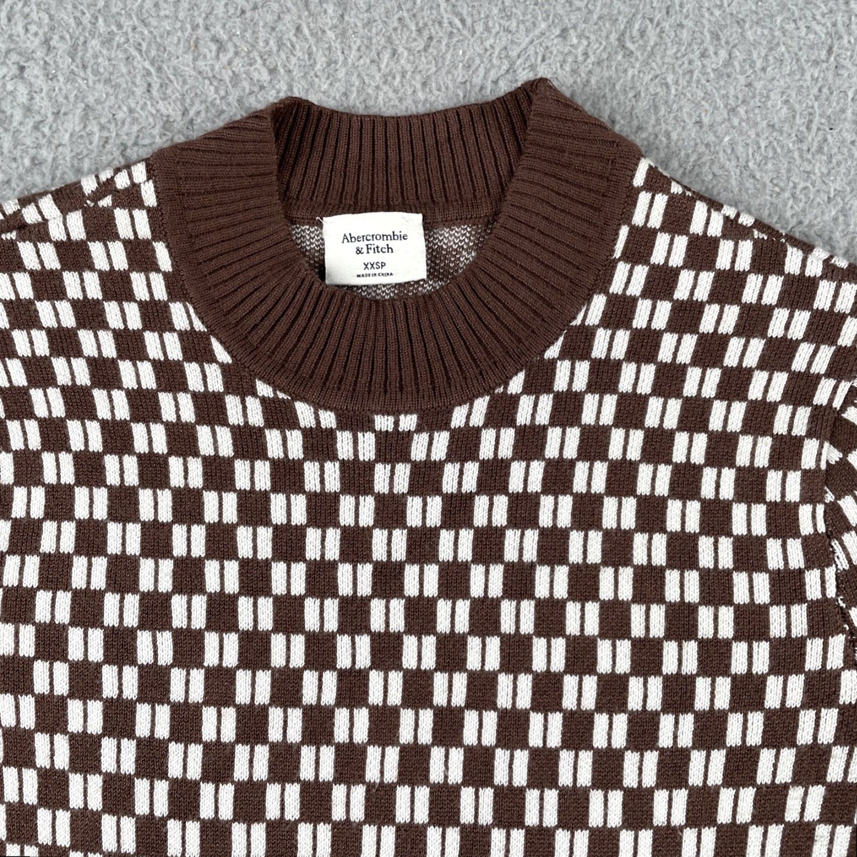 Abercrombie & Fitch VINTAGE Abercrombie & Fitch XXSP Knit Bodycon Checkered Dress Ultra Soft EUC Dress P2XS Midi White Short Sleeve Crew Neck Petites Womens Size XXS / US 00 / IT 34 - 2 Thumbnail