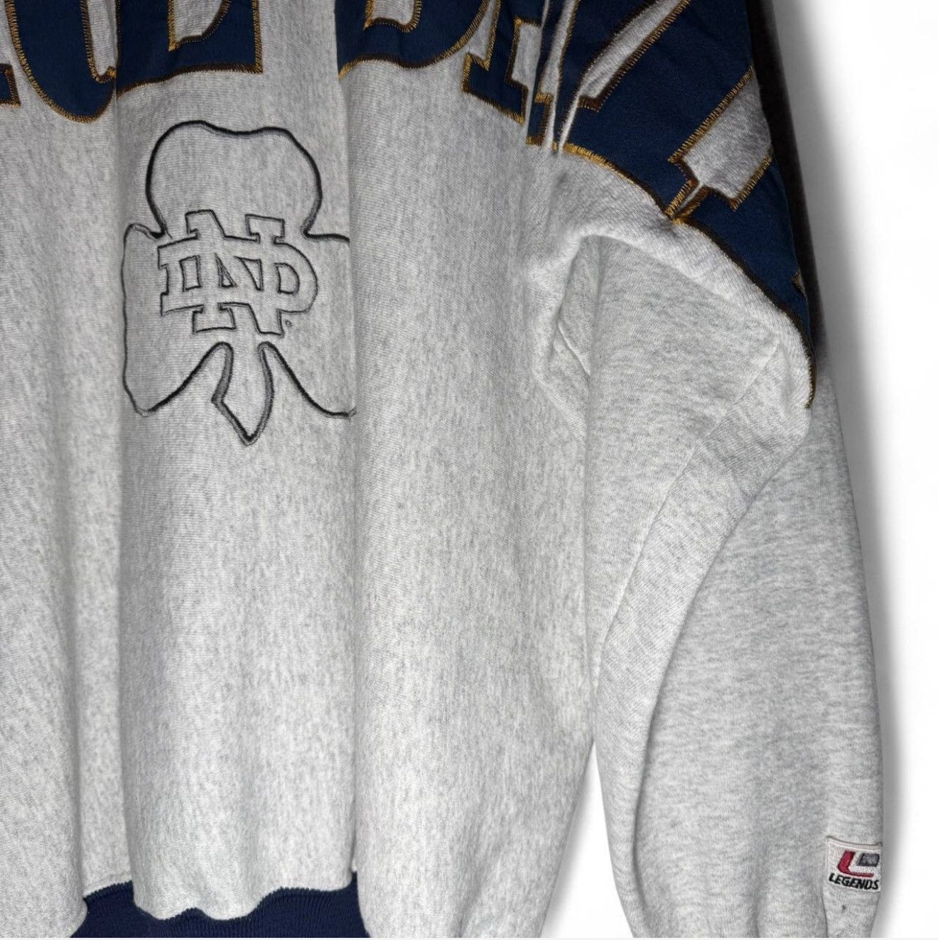Vintage Vintage Notre Dame Spellout Crewneck Sweater Sz XL Size US XL / EU 56 / 4 - 3 Thumbnail