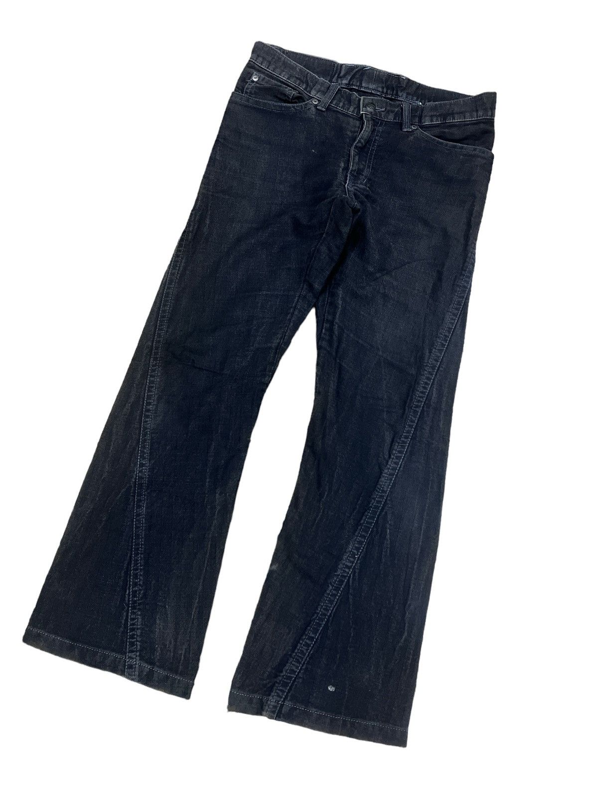 Japanese Brand × Vintage FLARED🔥CUSTOME CULTURE TWIST DENIM PANT Size US 31 - 5 Thumbnail