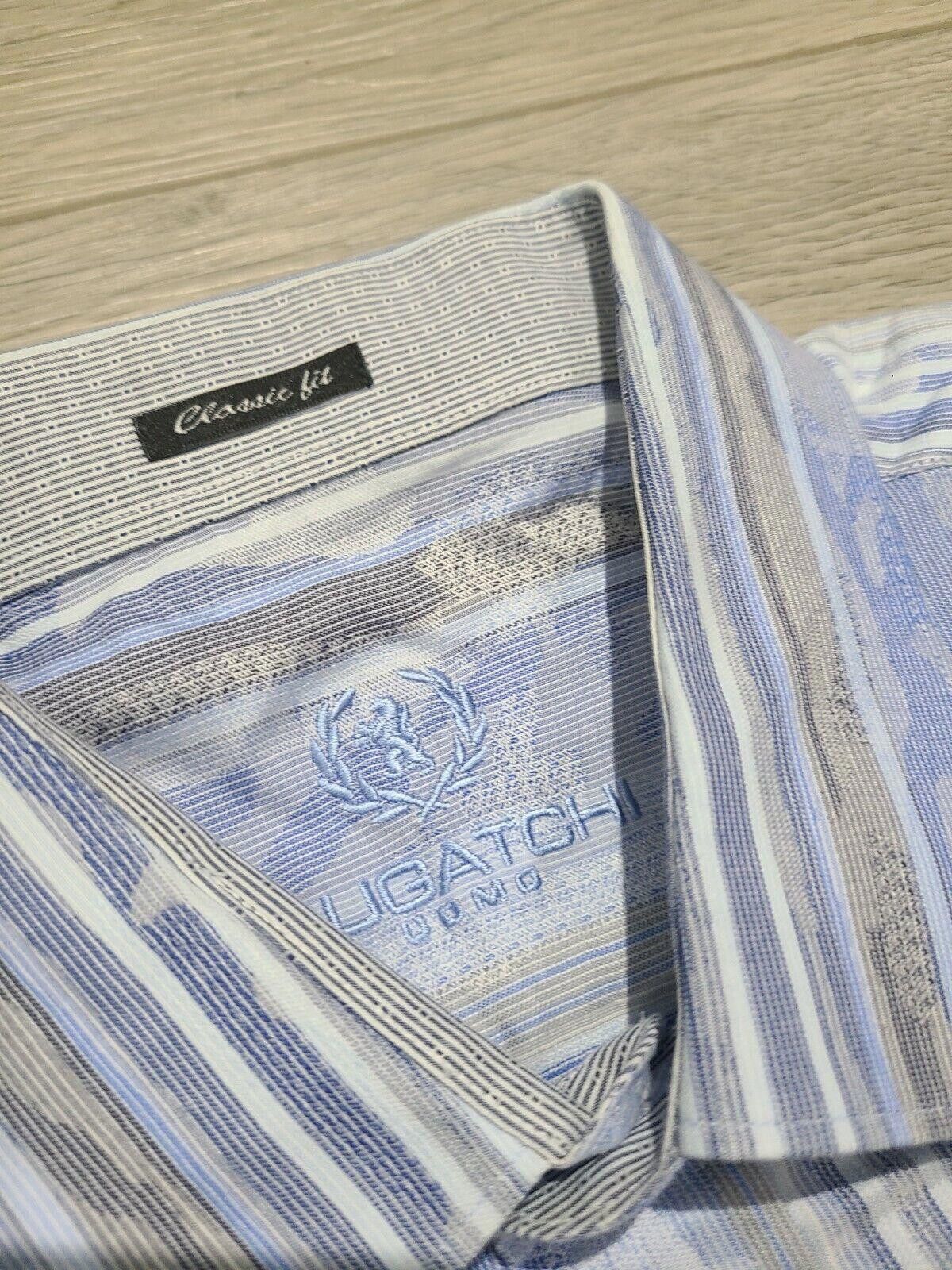 BUGATCHI Mens Dress Shirt Lot Bugatchi Julian Colors Large collared Size 42R - 2 Thumbnail