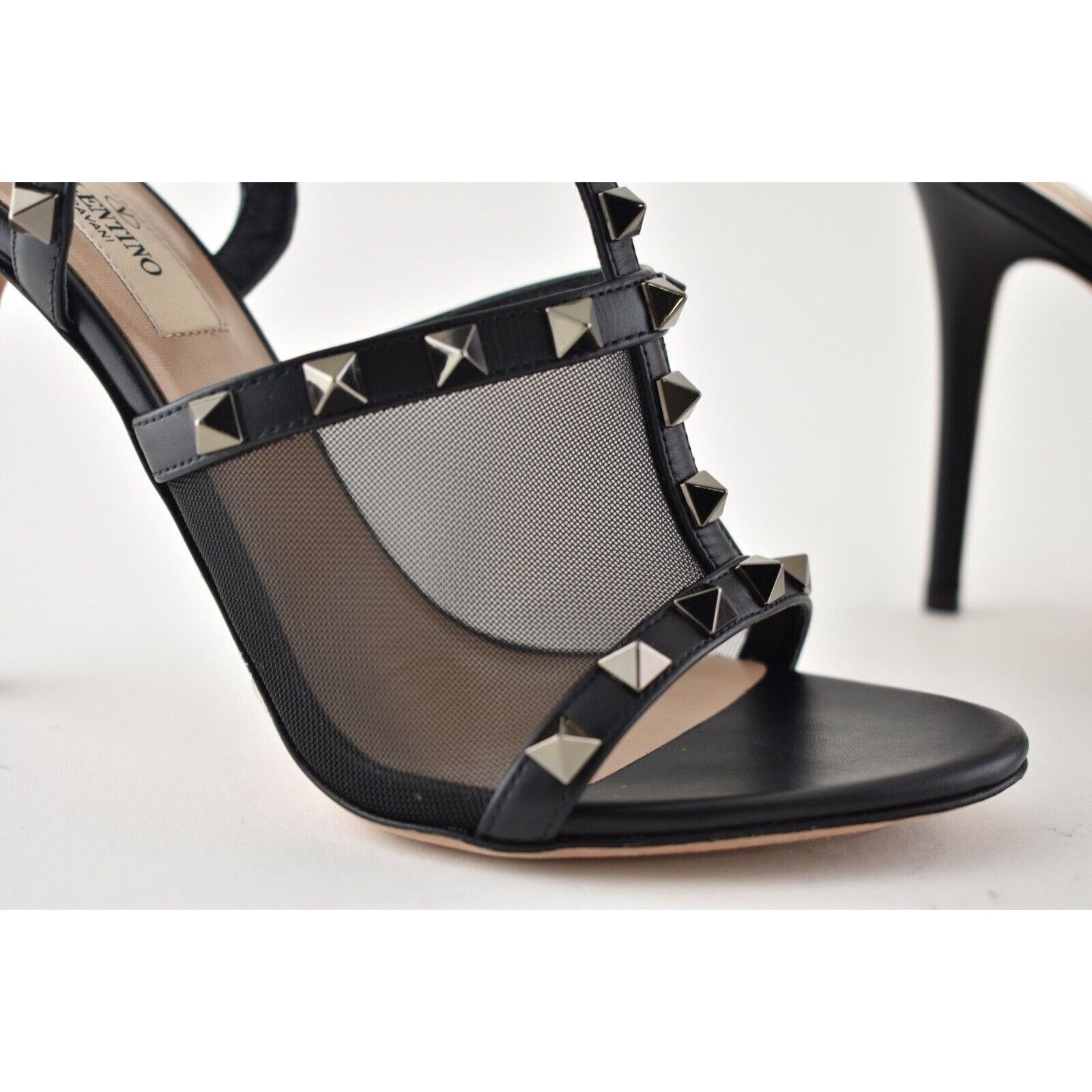Valentino Rockstud 105 Stud Cage Ankle Strap Sandal Heel Pump 39.5 Size US 9.5 / IT 39.5 - 5 Thumbnail