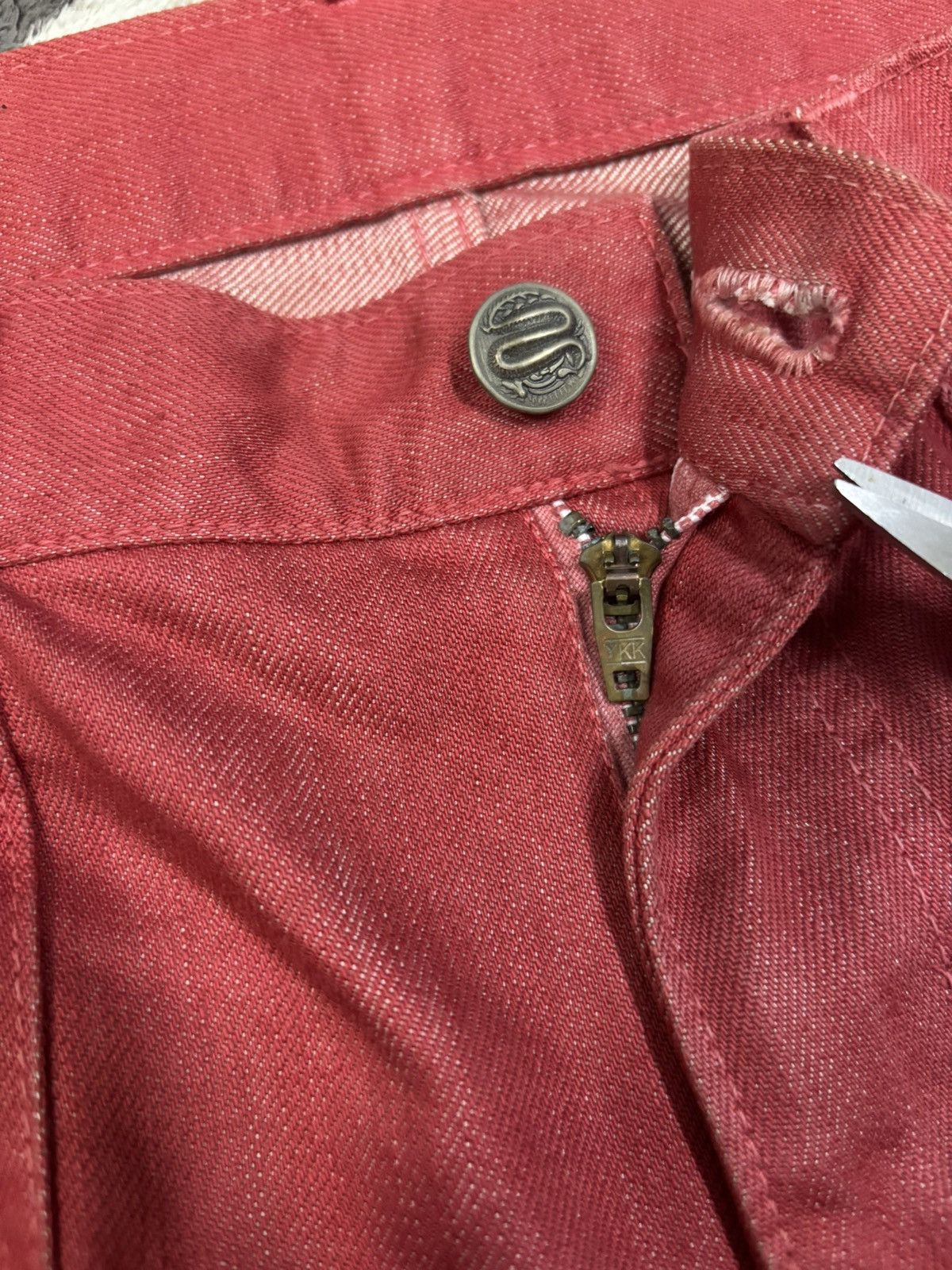 PPFM Vintage Japanese Brand PPFM Red Baggy Bush Denim Pants Size US 30 / EU 46 - 4 Thumbnail