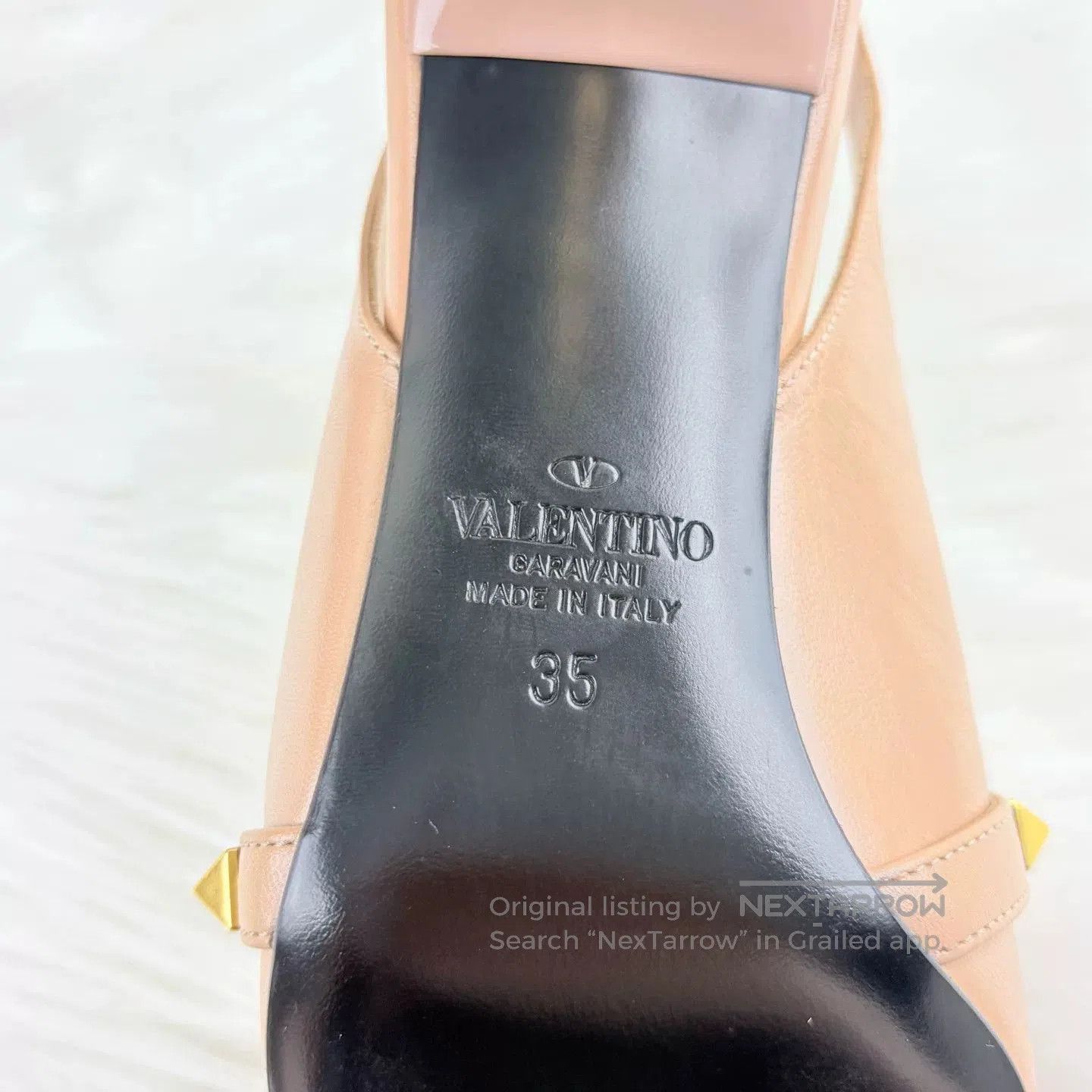 Valentino Valentino Nude Pointed Studded High Heels. Size US 4 / IT 34 - 9 Thumbnail