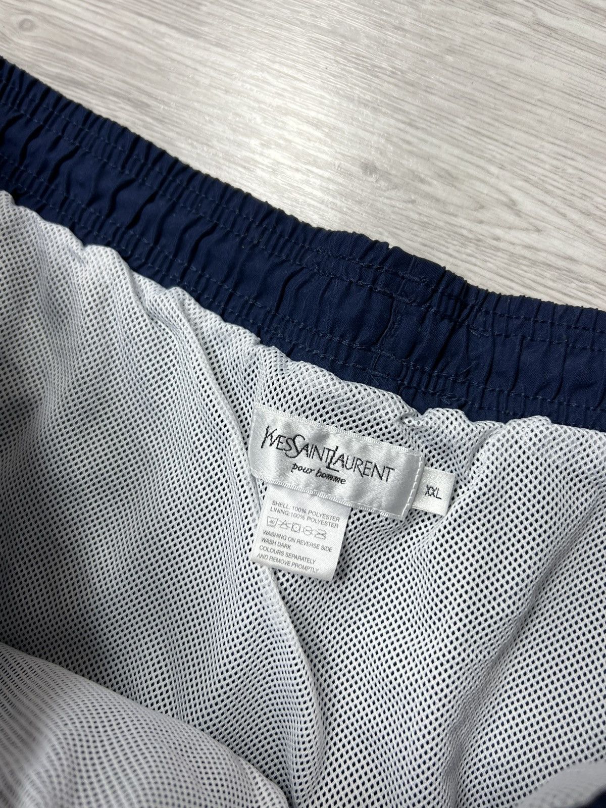 Vintage Vintage Yves Saint Laurent Blue Shorts YSL Logo Swimming Size US 40 / EU 56 - 7 Thumbnail