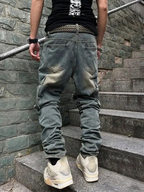 Designer Kinuka x Ayako Washed Distressed Cargo Loose Fit Pants Size US 32 / EU 48 - 3 Thumbnail