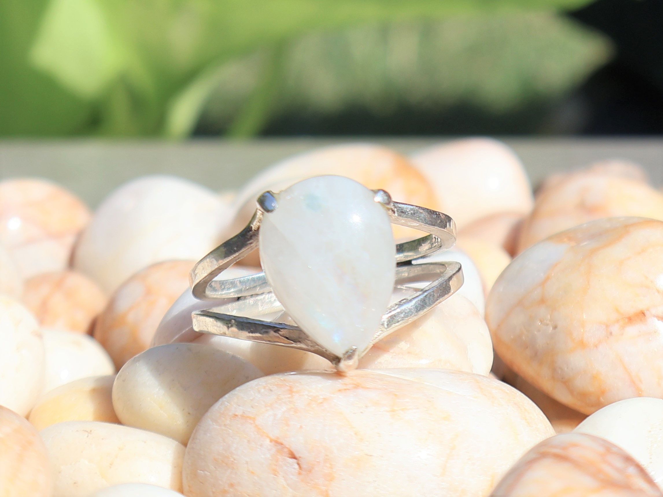 Handmade Rainbow Moonstone Ring, Handmade Ring, 925 Sterling Silver, Size ONE SIZE - 2 Thumbnail
