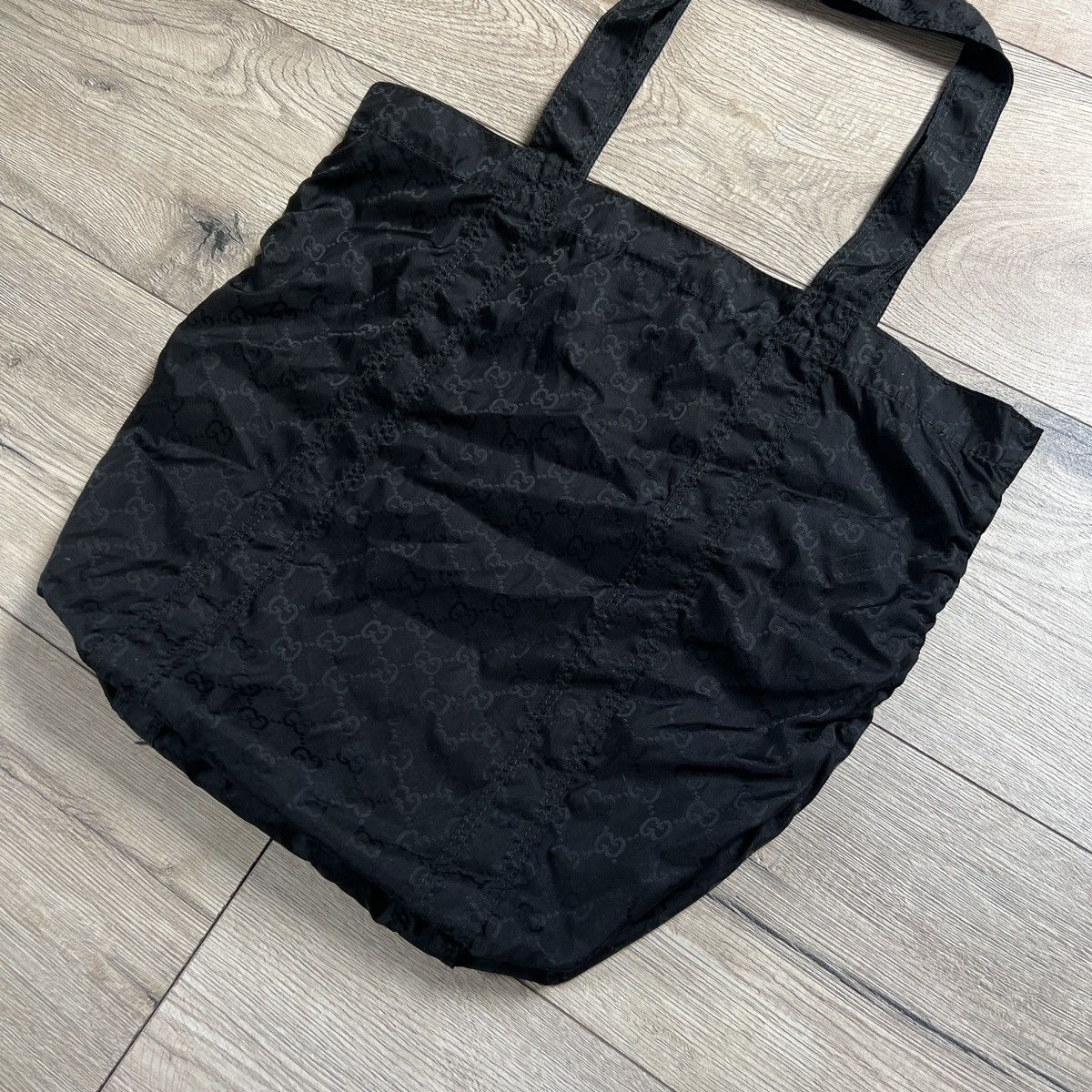 Gucci Gucci Canvas Black Monogram Tote Shopper Bag GG Size ONE SIZE - 7 Thumbnail