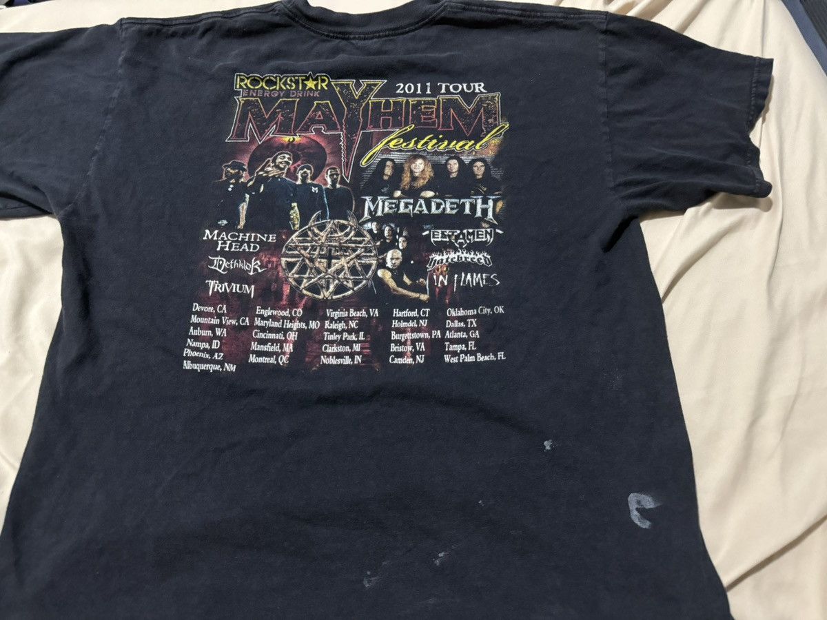 Band Tees Thrashed Rockstar Mayhem Festival 2011 Tour Shirt Sun Fade Size US XL / EU 56 / 4 - 6 Thumbnail