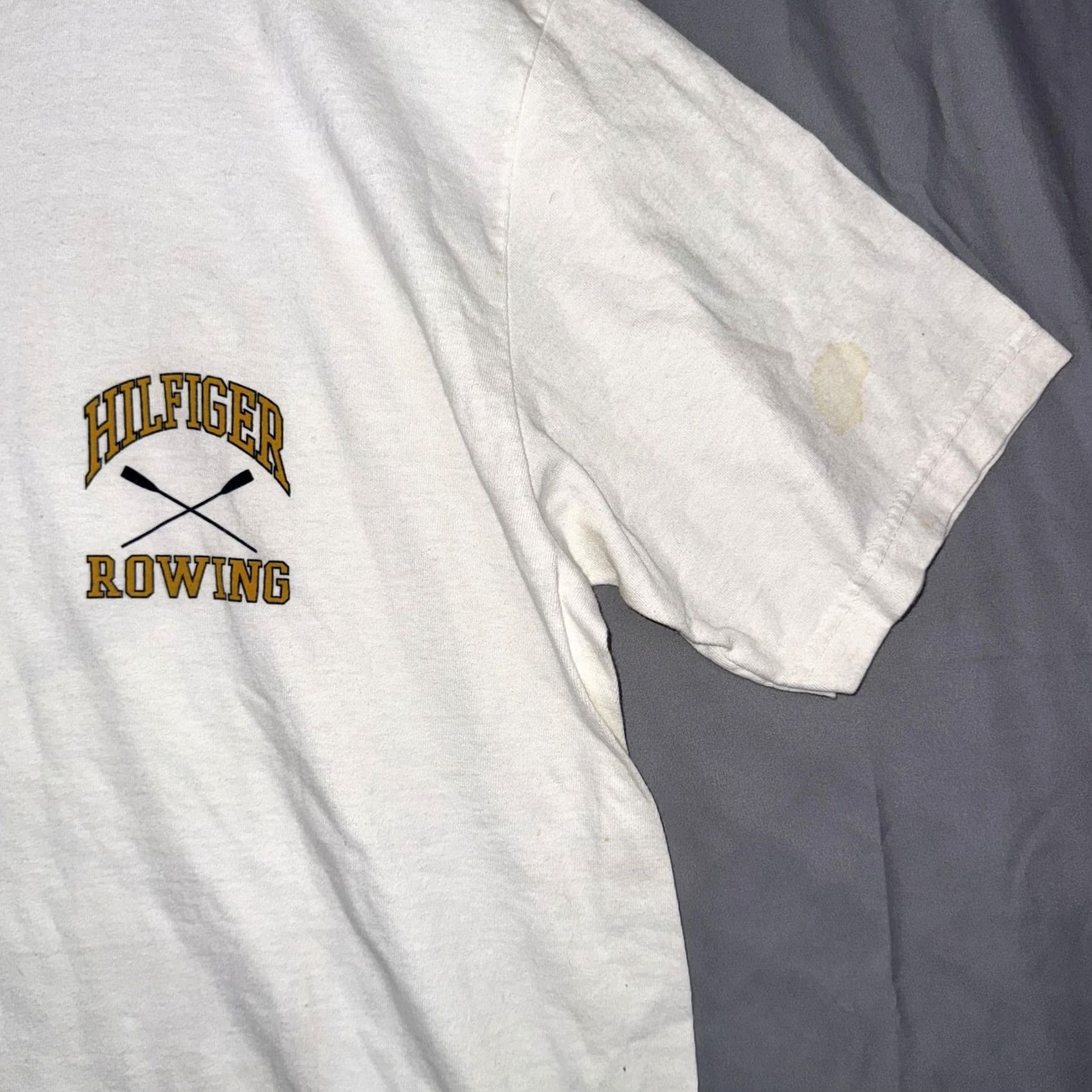 Tommy Hilfiger VINTAGE Tommy Hilfiger Shirt Mens L White Rowing Oars Graphic Tee USA 90s Mens Size US L / EU 52-54 / 3 - 6 Thumbnail