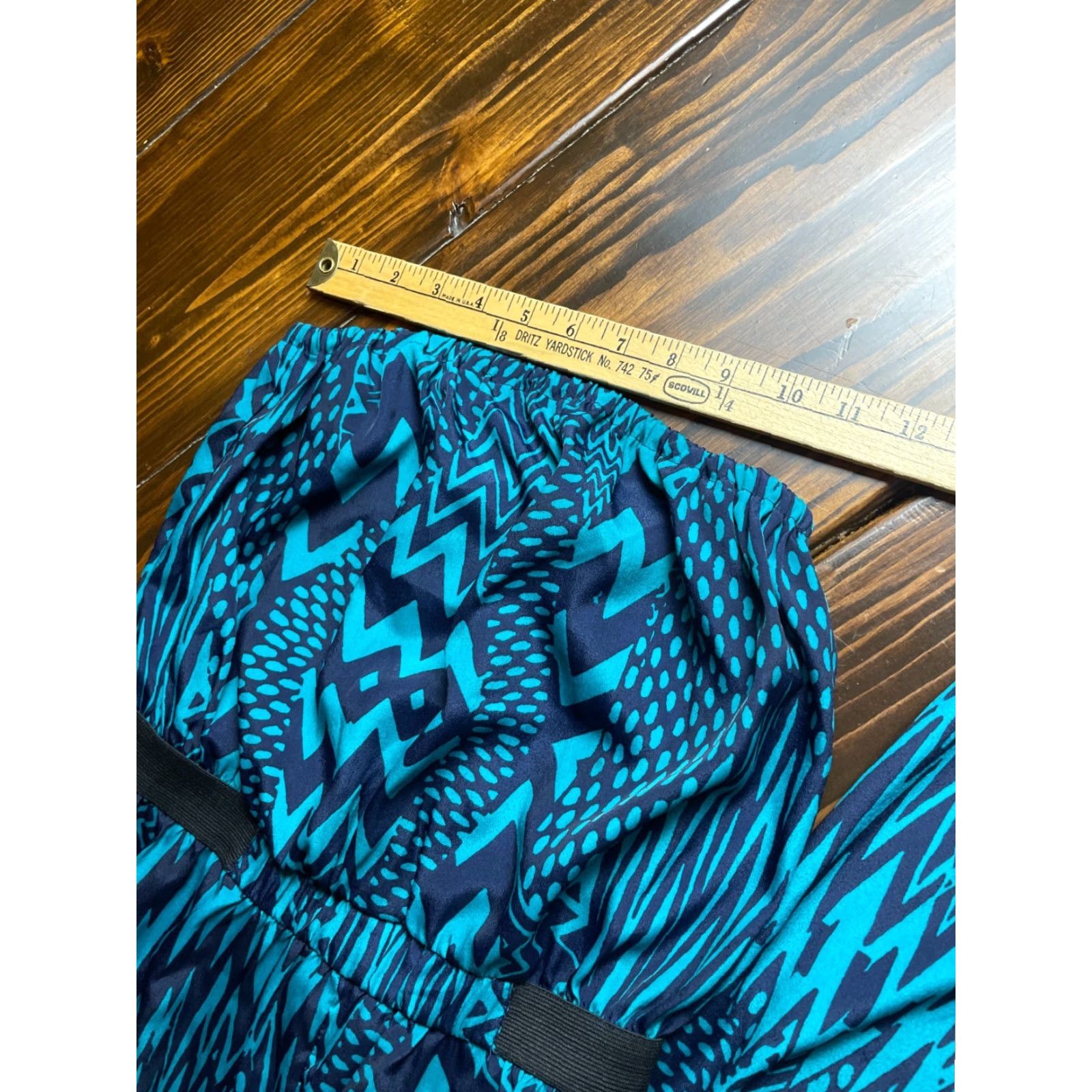 Vintage Xhilaration Romper Dress Size S Navy Blue Turquoise Aztec Zipzag Polka Dots Women One-Piece Sleeveless Size S / US 4 / IT 40 - 4 Thumbnail