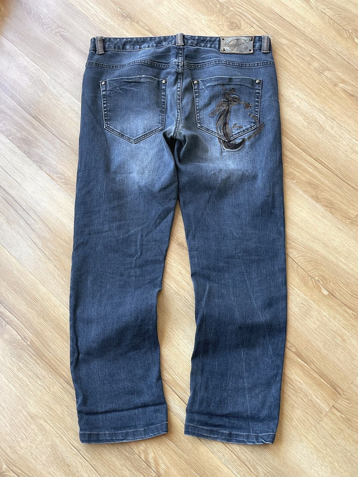 Just Cavalli Just Cavalli Vintage Y2K Embroidered Washed Denim Jeans Size US 34 / EU 50 - 1 Thumbnail