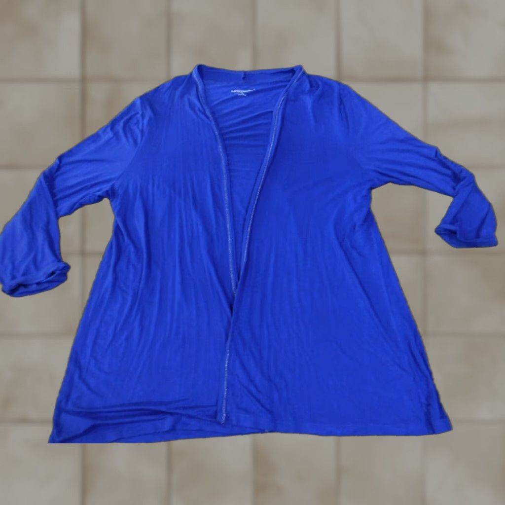 Soft Surroundings Soft Surroundings Blouse Kimono Shirt Women 3X Blue Long Sleeve Crew Neck Pullover Viscose Spandex Stretch Plus Size Casual Womens Back Blemish Size XXL / US 16-18 / IT 52-54 - 1 Thumbnail