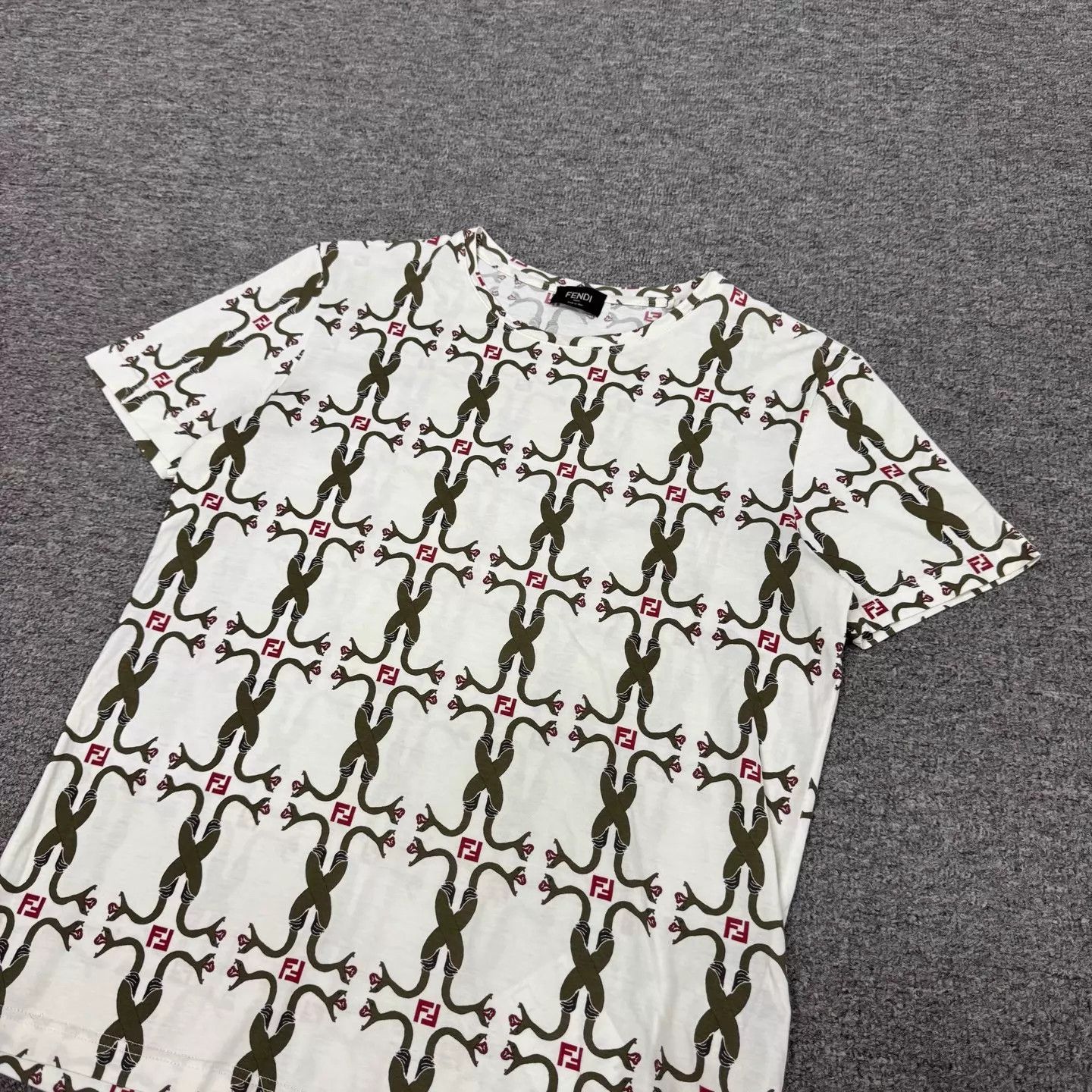 Fendi Fendi White Allover FF Snake Print Short Sleeve T-Shirt S Size US S / EU 44-46 / 1 - 3 Thumbnail