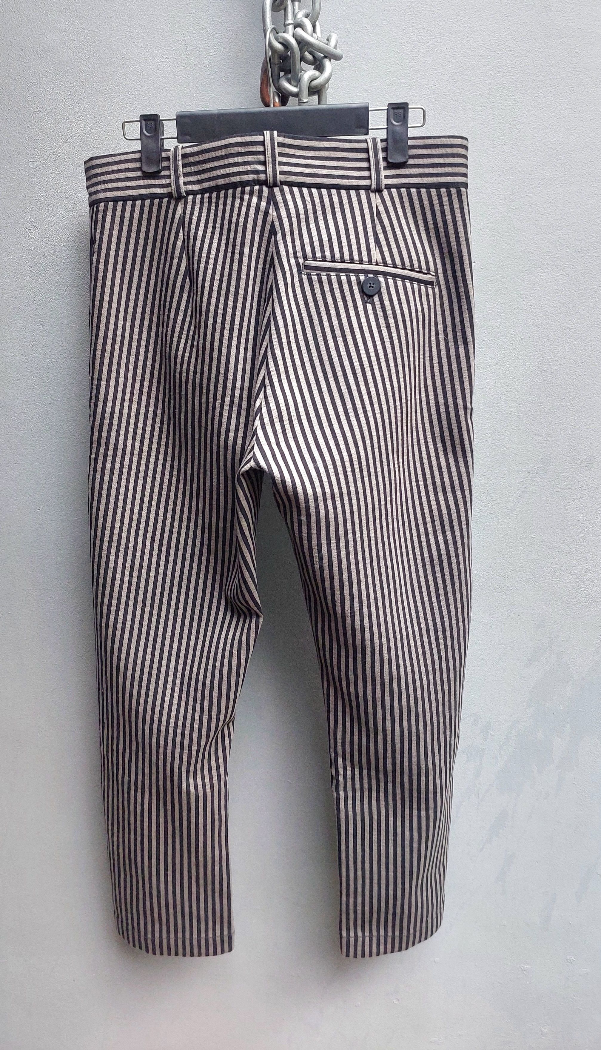 Ann Demeulemeester Ann Demeulemeester Striped Slim Pants with Buttoned Hem Size US 32 / EU 48 - 11 Thumbnail
