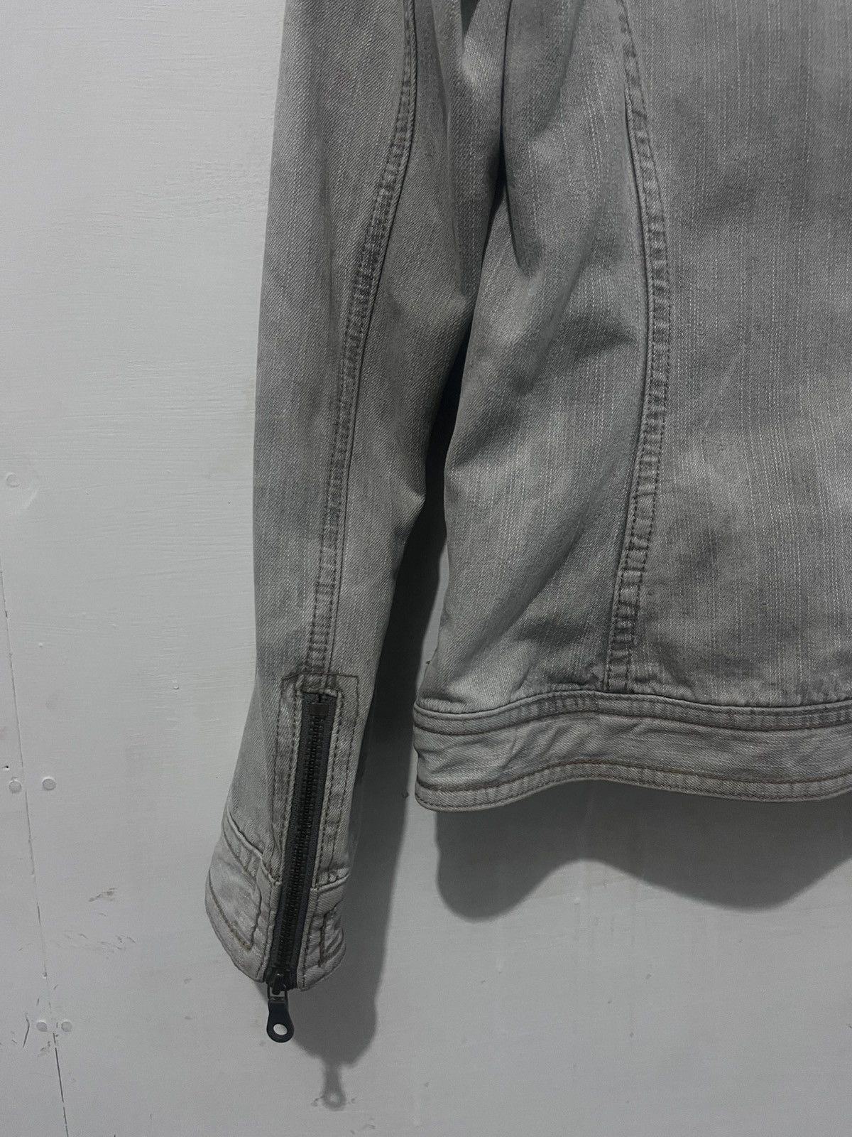 Comme Ca Ism COMME CA ISM Washed Grey Denim Rider Jacket Moto Size US M / EU 48-50 / 2 - 6 Thumbnail