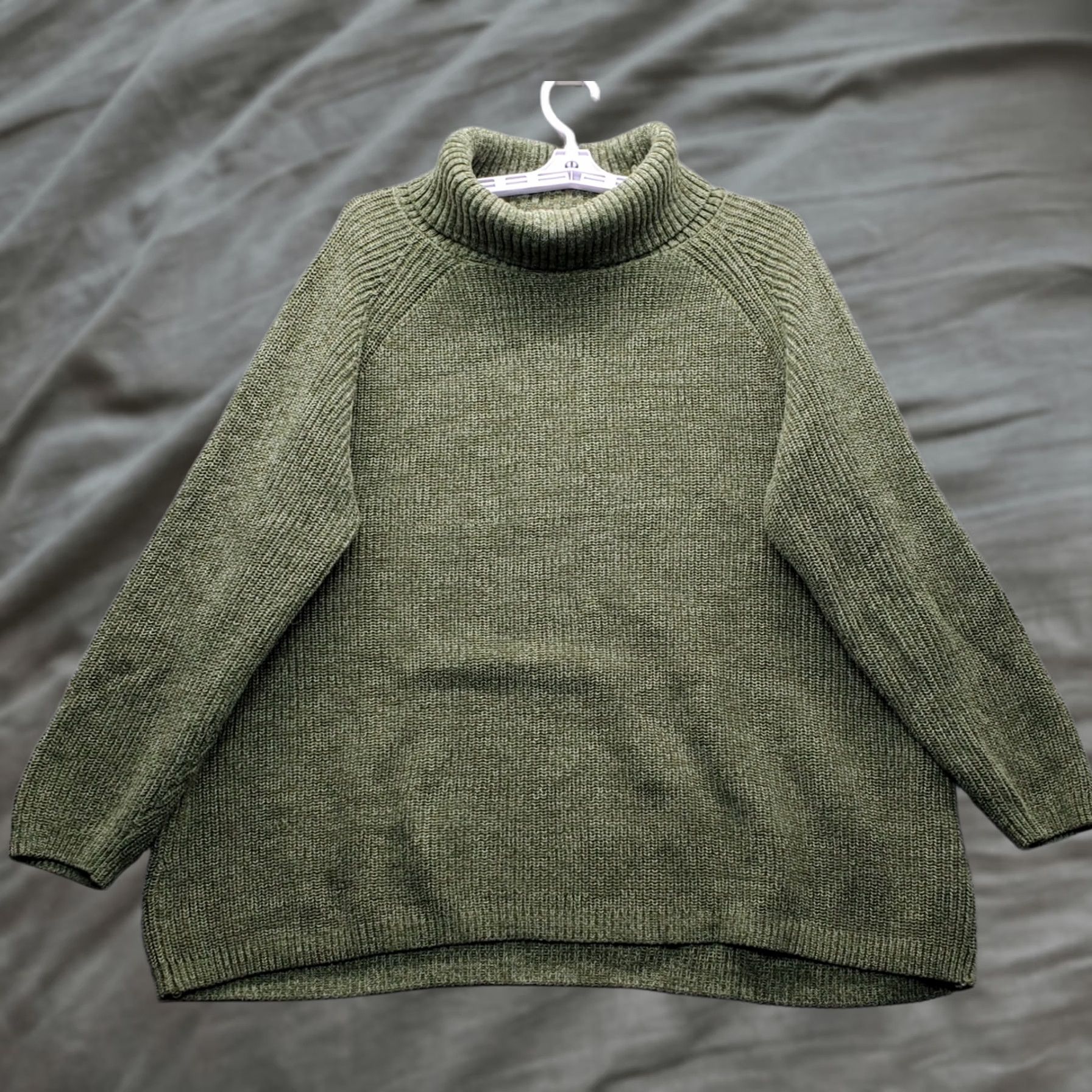 Coldwater Creek Coldwater Creek Womens Sweater Green 1X Long Sleeve Turtleneck Chunky Knit Pullover, Size 1X, Knit, Solid, Raglan Sleeve, Fall Winter Size XL / US 12-14 / IT 48-50 - 1 Thumbnail