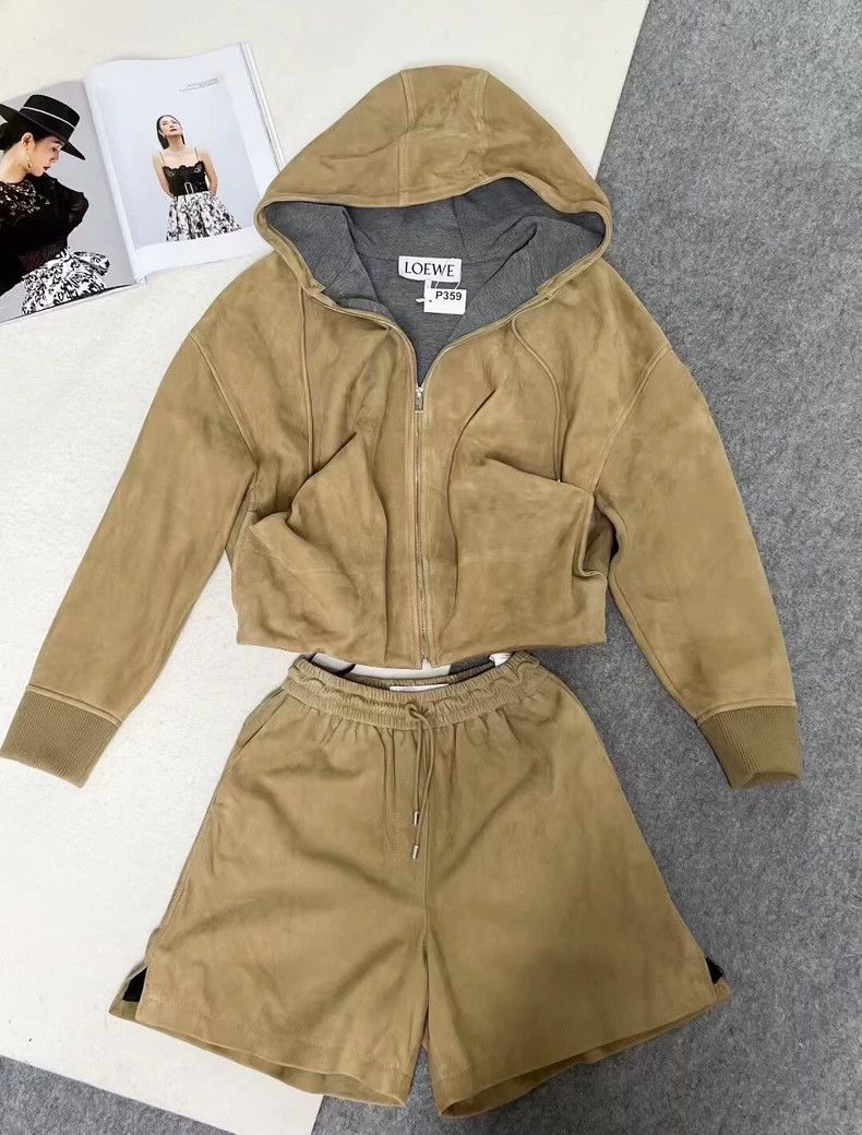 Loewe Loewe Suede Logo Hooded Set Size US 36 / EU 52 - 1 Thumbnail