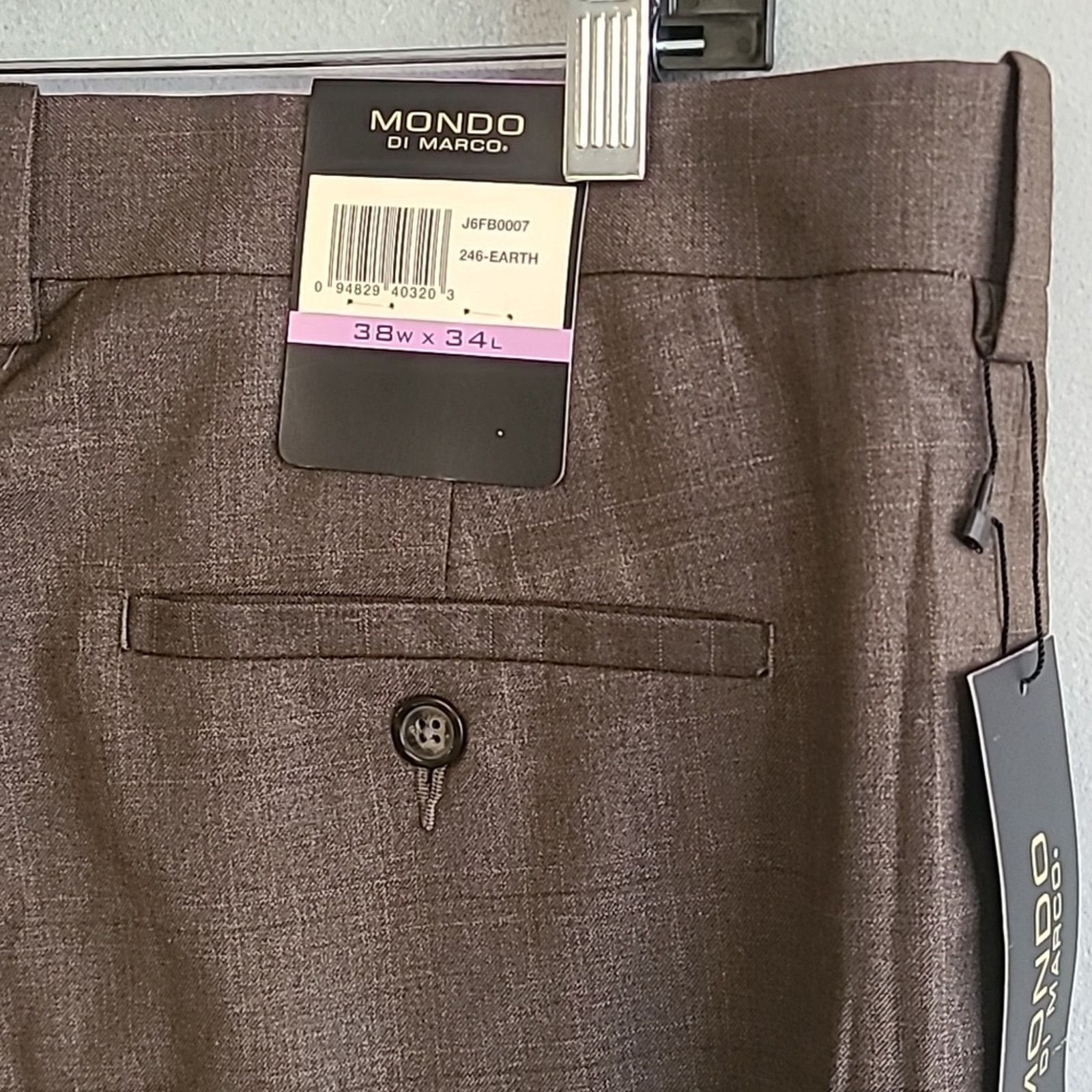 Other NEW men's 38" x34" olive green brown classic dressy pants Size US 38 / EU 54 - 6 Thumbnail