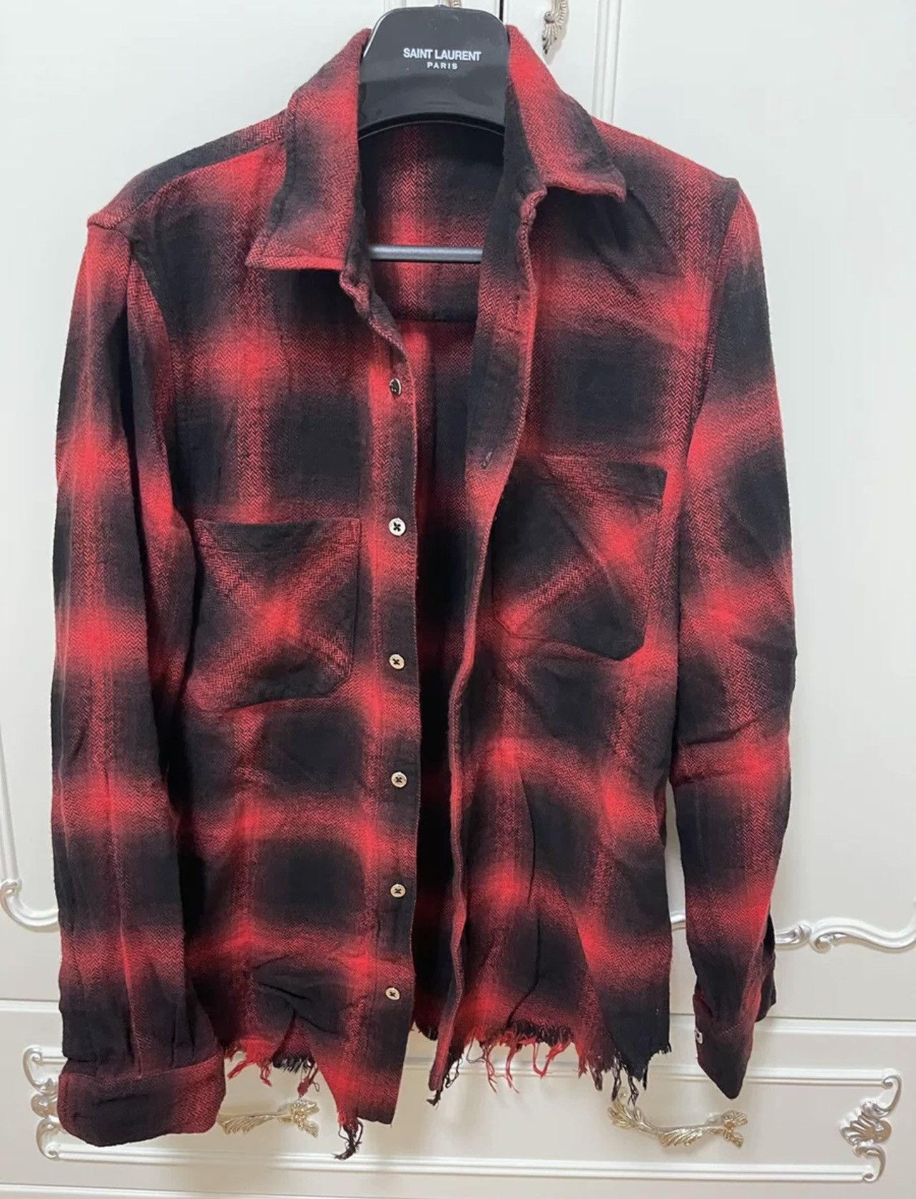 Amiri AMIRI Red plaid flannel shirt Size US XS / EU 42 / 0 - 1 Thumbnail