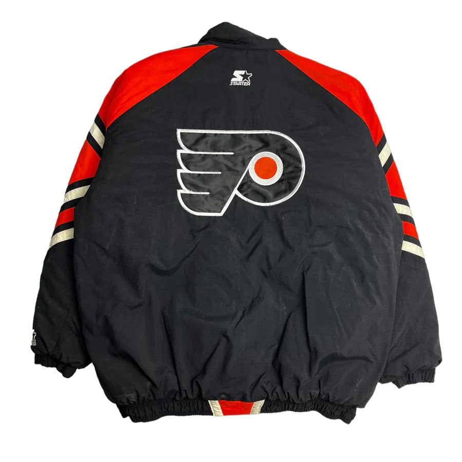 Image of Vintage Philadelphia Flyers Starter Jacket in Black/Red, Men's (Size XL)