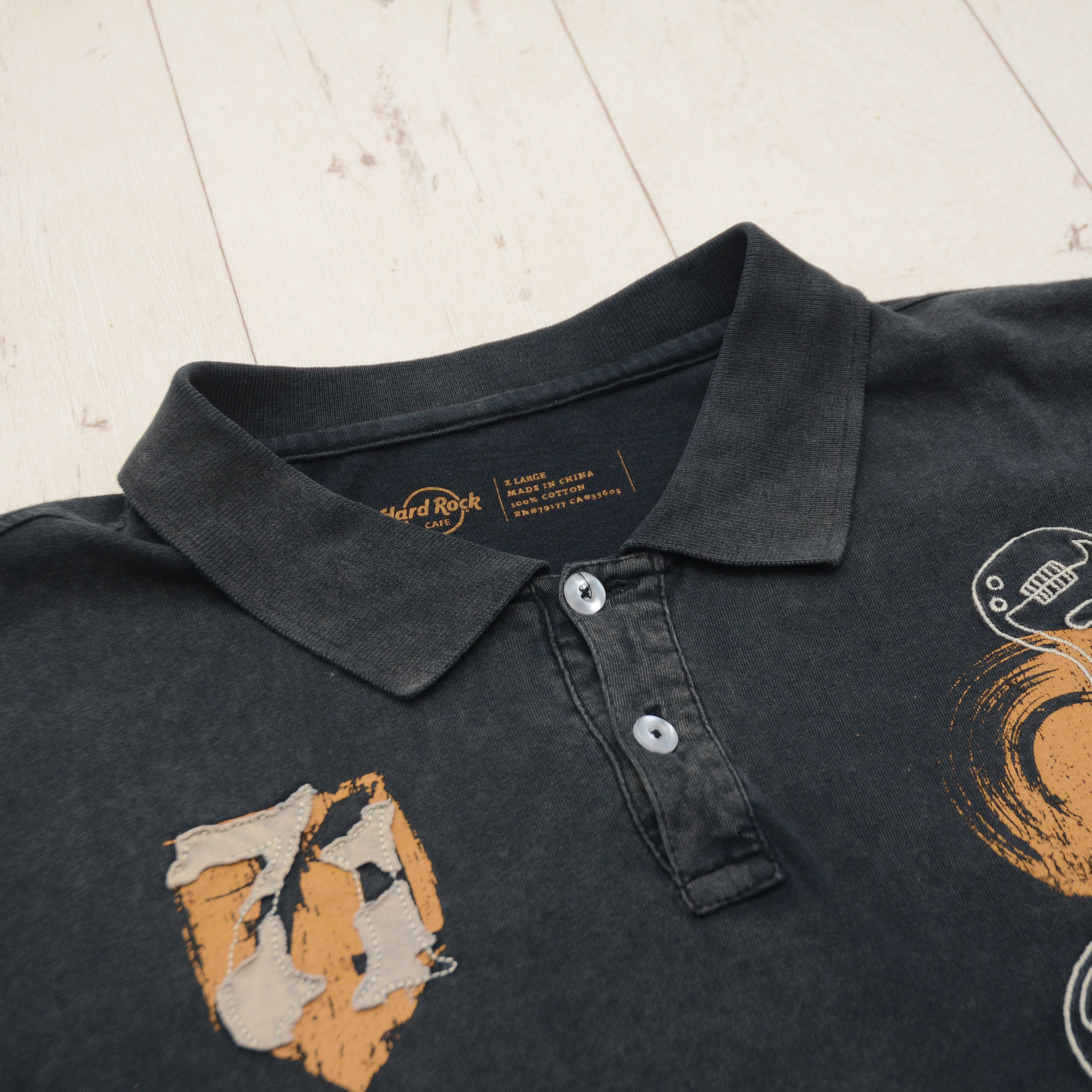 Band Tees × Hard Rock Cafe × Vintage Hard Rock Cafe Berlin Polo Vintage Guitar Print Distressed Size US XL / EU 56 / 4 - 7 Thumbnail