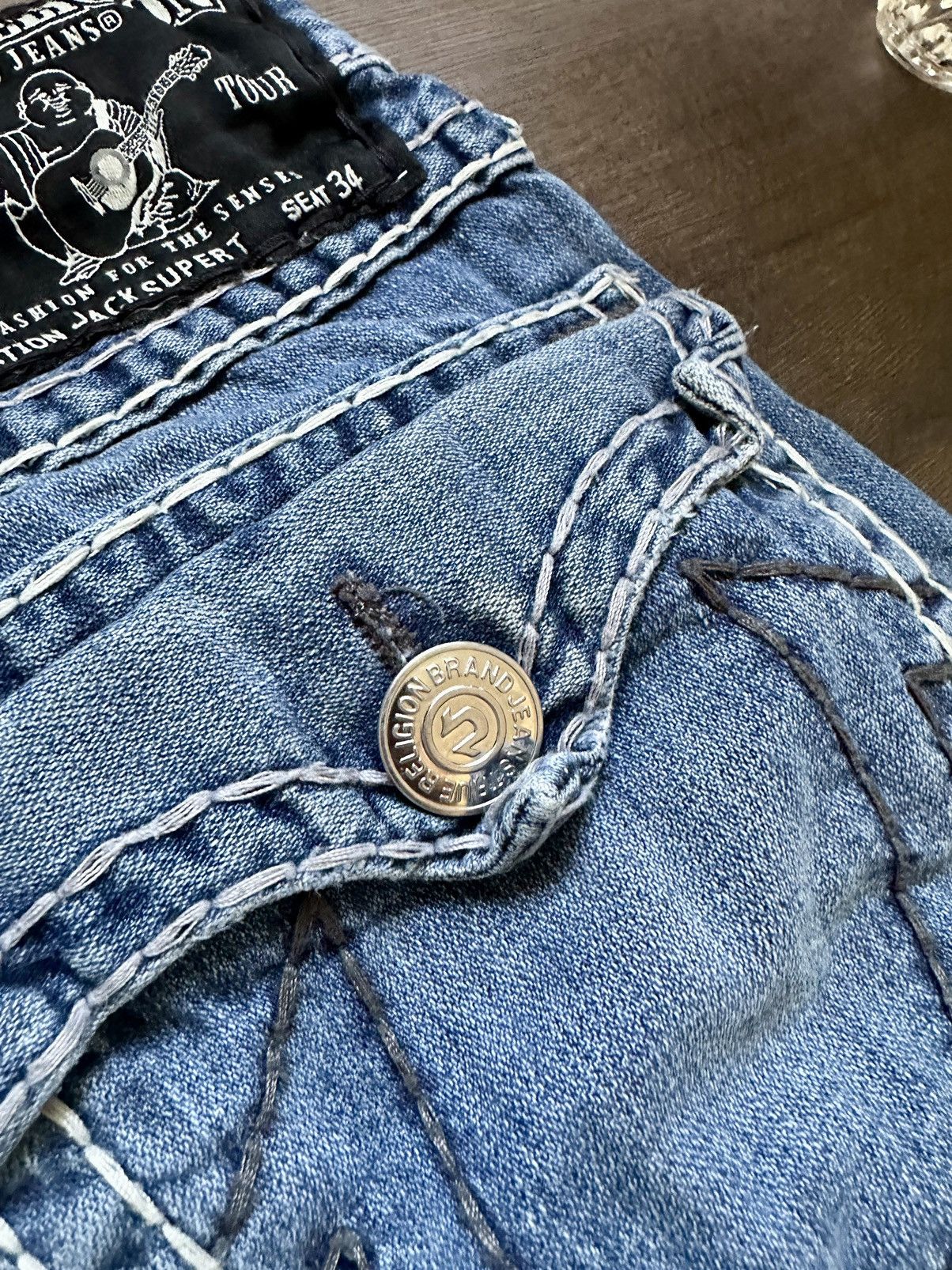 True Religion 🇺🇸Vintage True Religion Faded Denim jeans Made in Usa Size US 34 / EU 50 - 16 Thumbnail