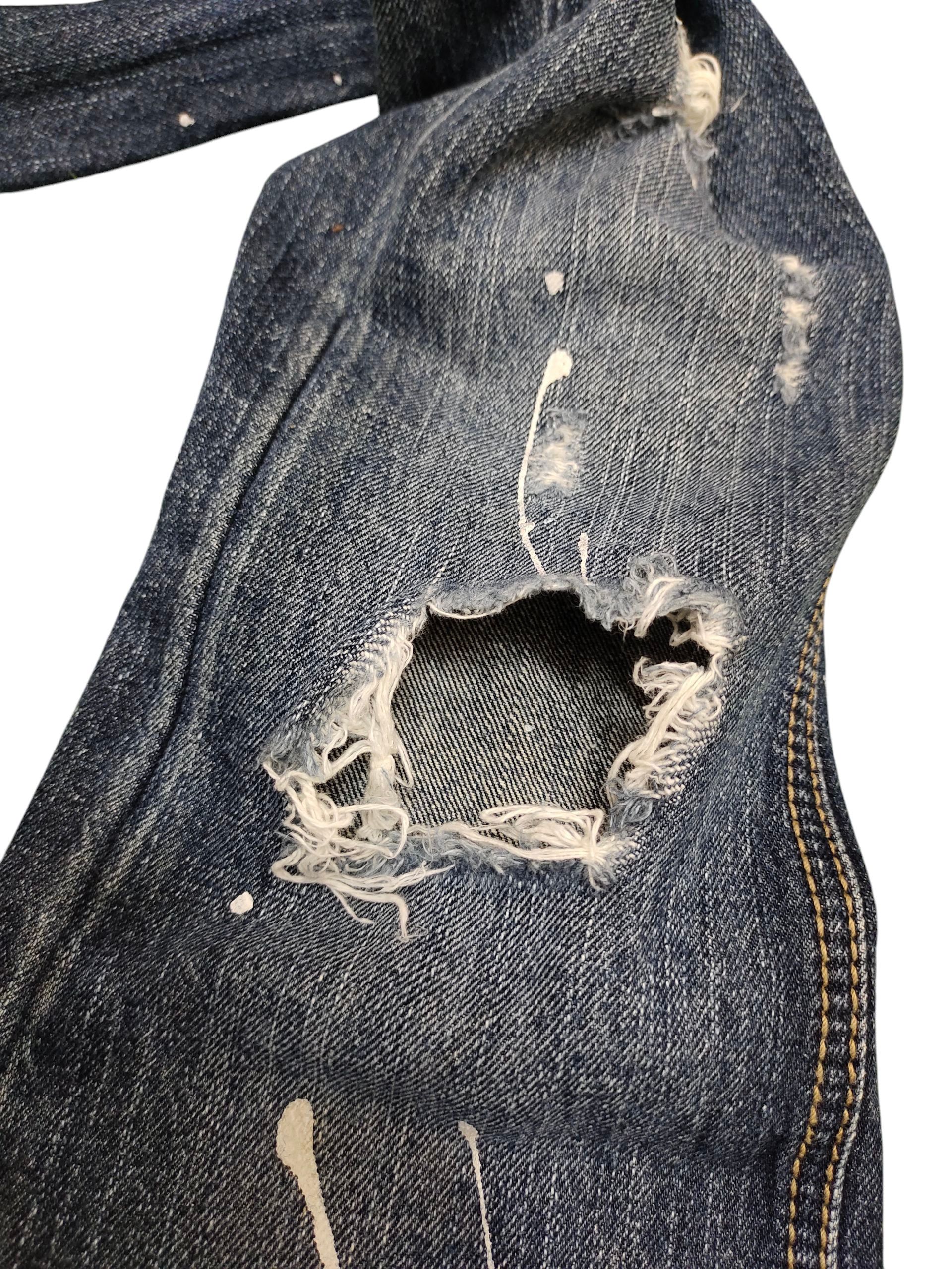 Flare Jeans Elvence Painted Distress Denim Bootcut Low Rise