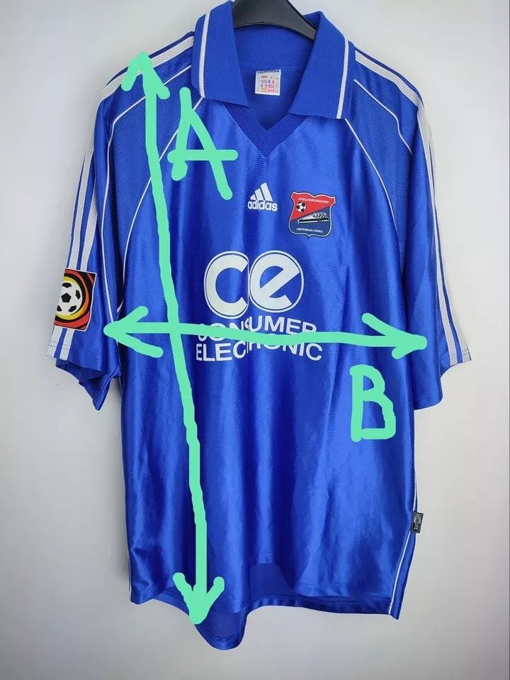 Adidas SpVgg Unterhaching 1999-2000 away Bundesliga Matchworn Size US XL / EU 56 / 4 - 7 Thumbnail