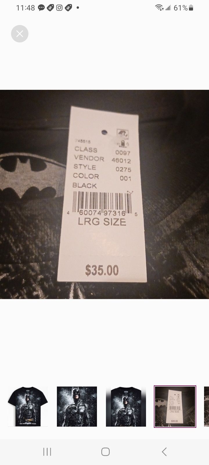 Other Batman Dark Knight Rises T-Shirt Size US L / EU 52-54 / 3 - 4 Thumbnail