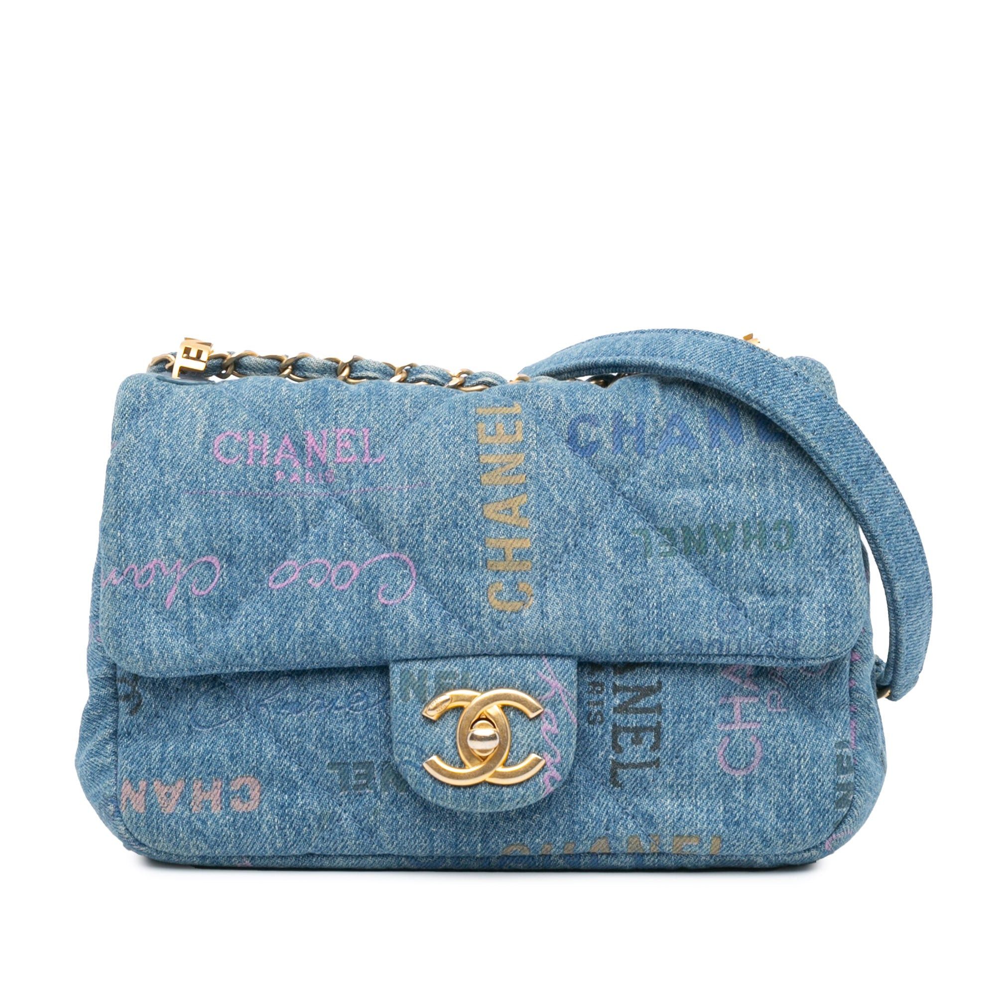 Chanel Mini Rectangular Denim Mood Flap Blue