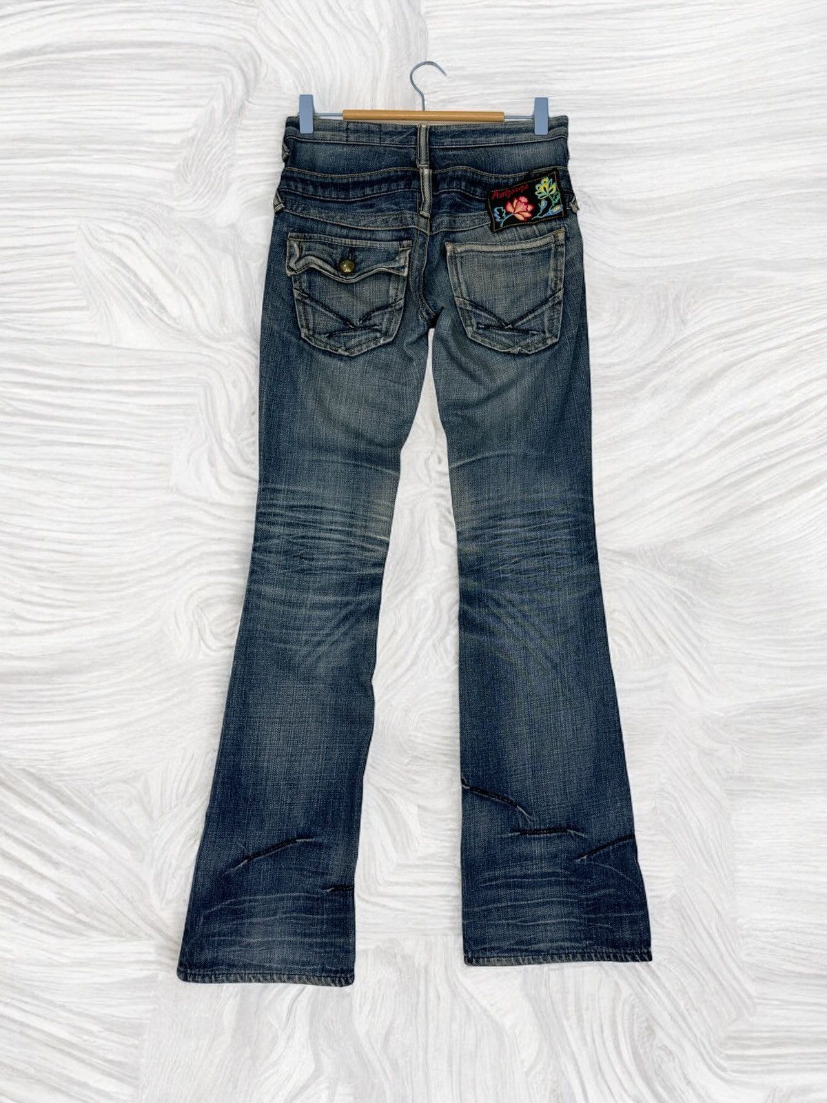 Japanese Brand FLARE ANTGAUGE DOUBLE WAIST DISTRESSED DENIM Size US 28 / EU 44 - 2 Thumbnail