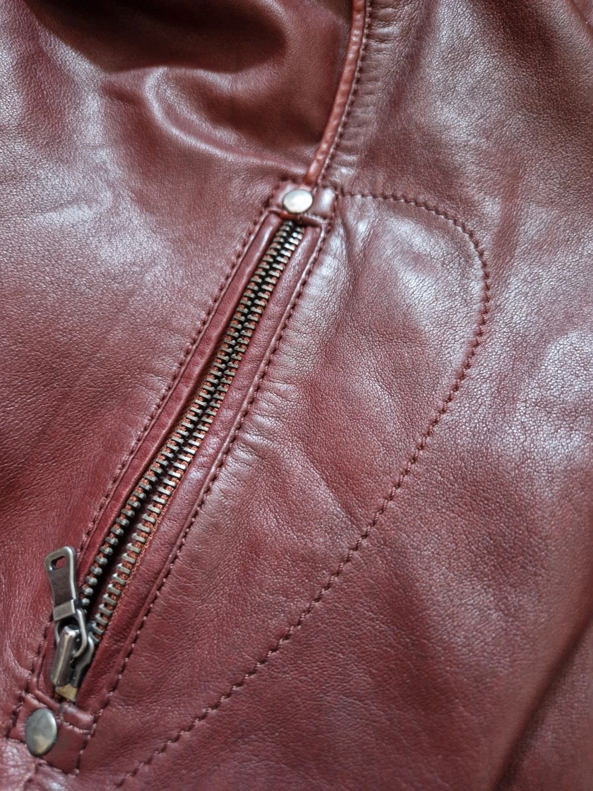 Vintage Nappa lamb leather jacket, Opium Drip, Rick Raglan style. Size US M / EU 48-50 / 2 - 4 Thumbnail