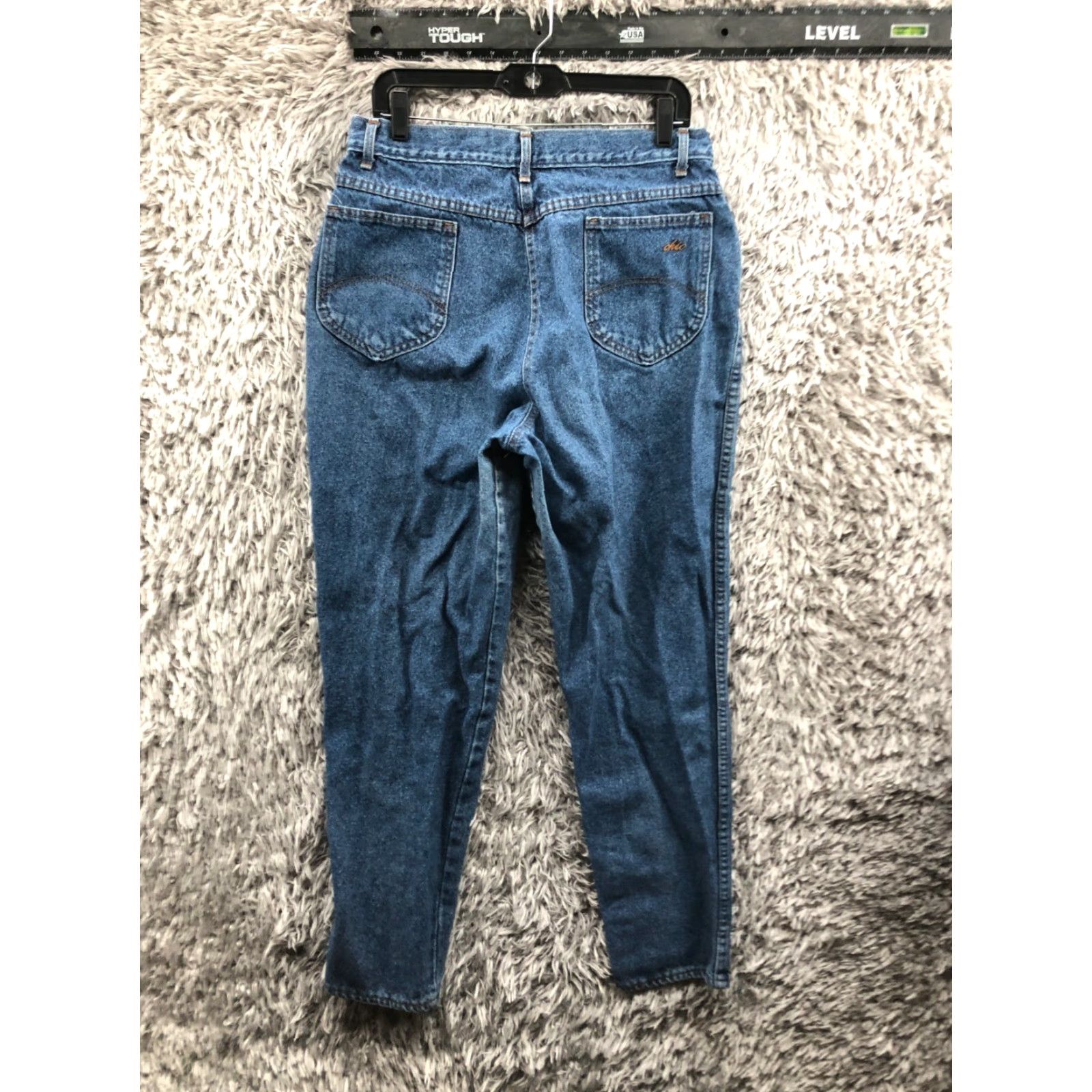 Vintage CHIC CHIC Jeans Tapered SIZE 10 Womens Blue Medium Wash High Rise Regular 5-Pocket Denim Cotton Zipper Button Belt Loops Brand CHIC Clothing Size 32" / US 10 / IT 46 - 5 Thumbnail