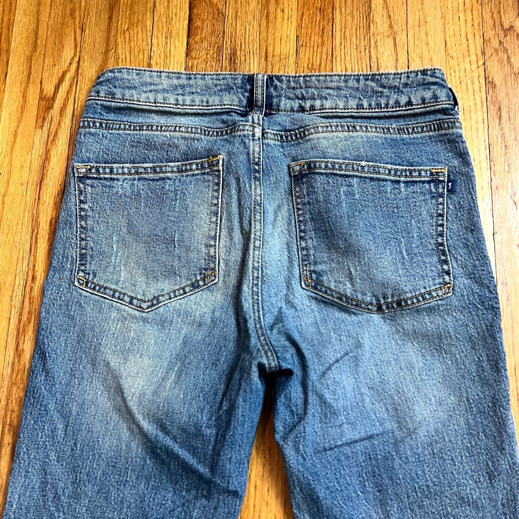 Vintage Pilcro Anthropologie Jeans Womens 27 Straight Distressed Blue Pants Regular Size 27 Womens Jeans Blue Distressed Straight 27 29x26 Size 27" / US 4 / IT 40 - 4 Thumbnail