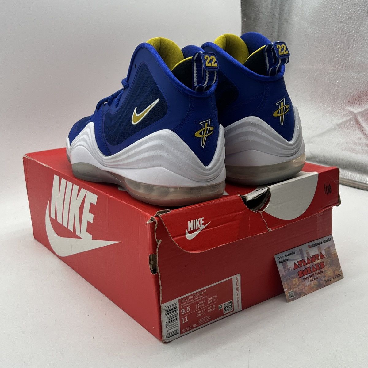 Nike Air Penny 5 blue chips Size US 9.5 / EU 42-43 - 4 Thumbnail