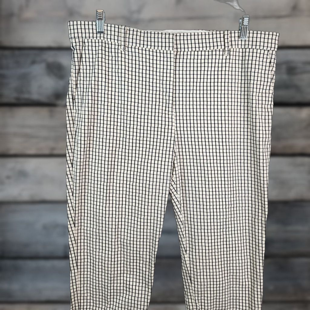 Ann Taylor Ann Taylor Womens Ankle Pants Sz 14 Black Beige Cotton Blend High Rise Pants Women 14 Black Beige Cotton Blend High Rise Size 36" / US 14 / IT 50 - 1 Thumbnail