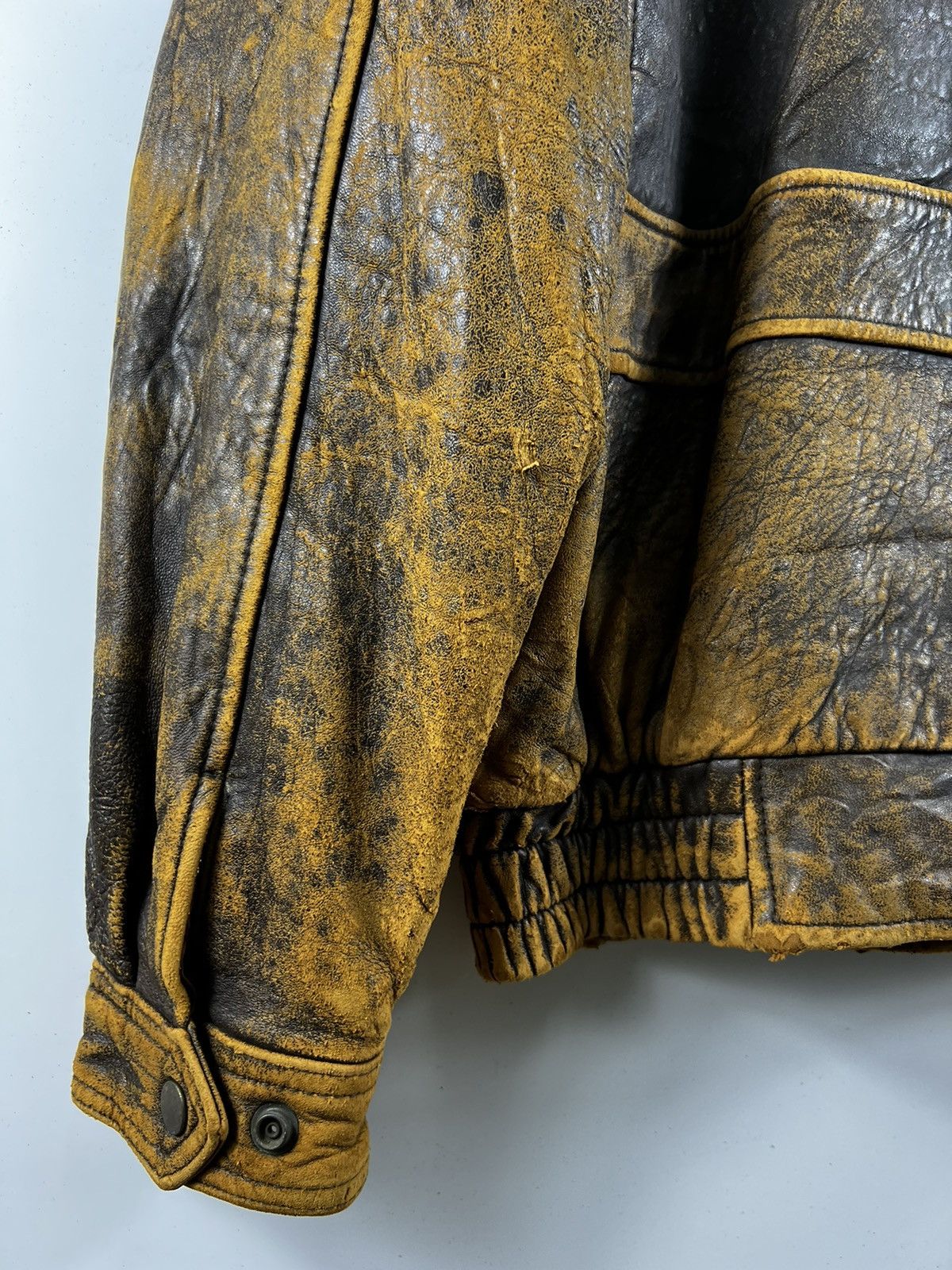 Leather 🔥 FLIGHT JACKET USA TYPE A-2 FLYER LEATHER - L Size US M / EU 48-50 / 2 - 15 Thumbnail