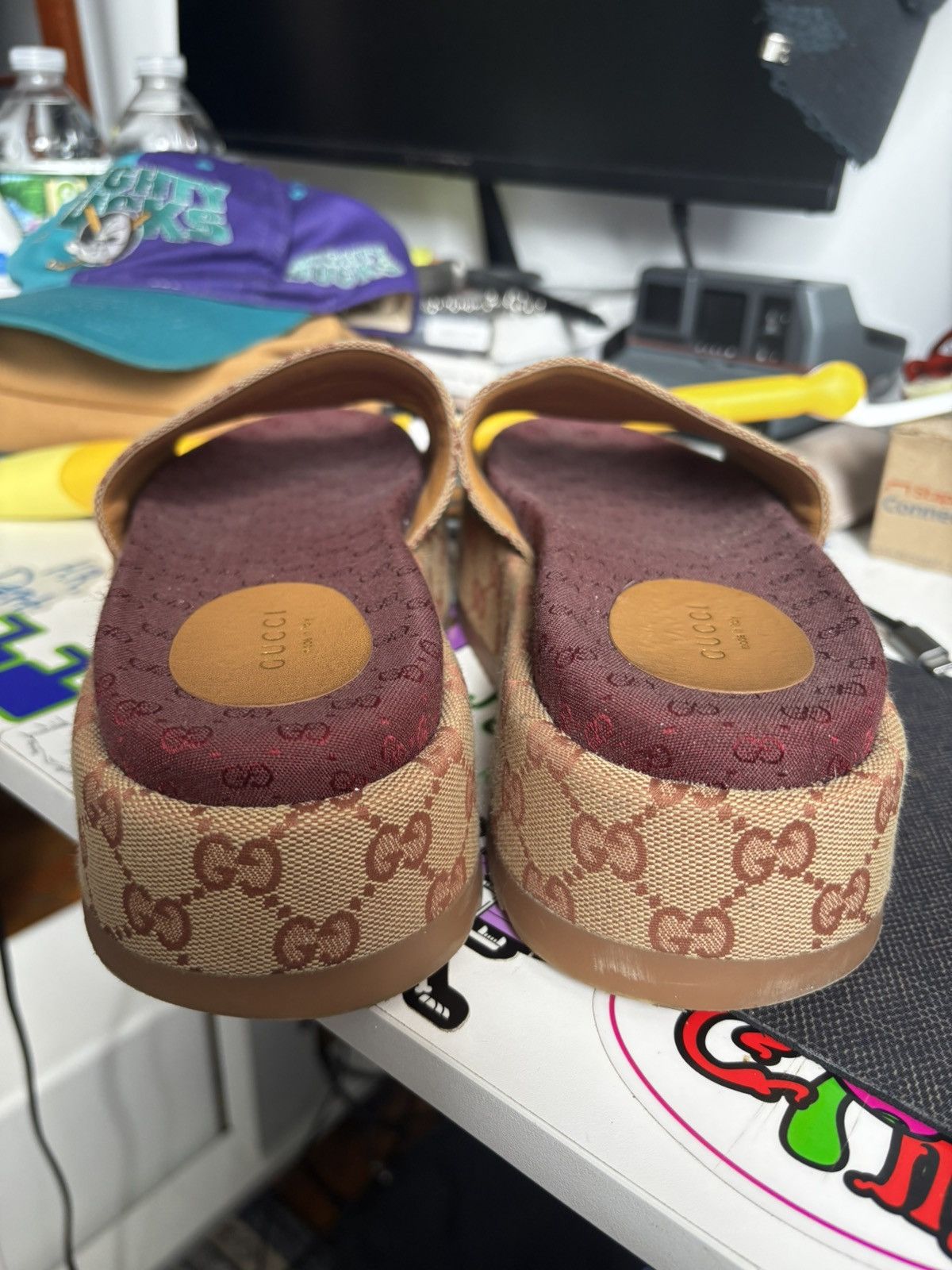 Gucci Gucci Angelina GG Canvas Platform Slide Sandals size 38 Size US 5.5 / EU 38 - 4 Thumbnail
