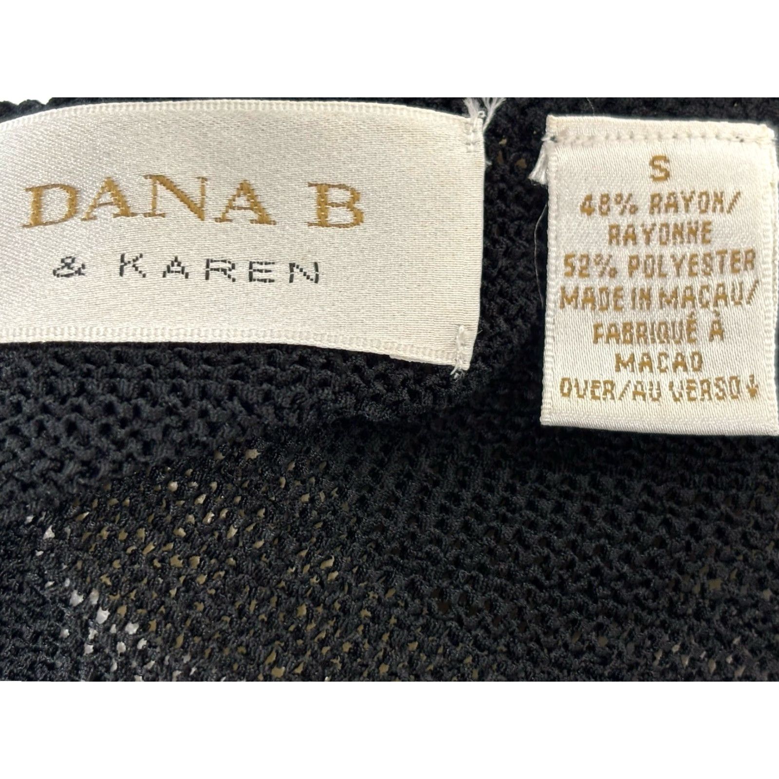 Vintage VINTAGE Dana B & Karen Knit Sweater Womens Small Black Short Sleeve Semi Sheer Goth Pullover Knit Rayon Blend Size S Womens Size S / US 4 / IT 40 - 6 Thumbnail