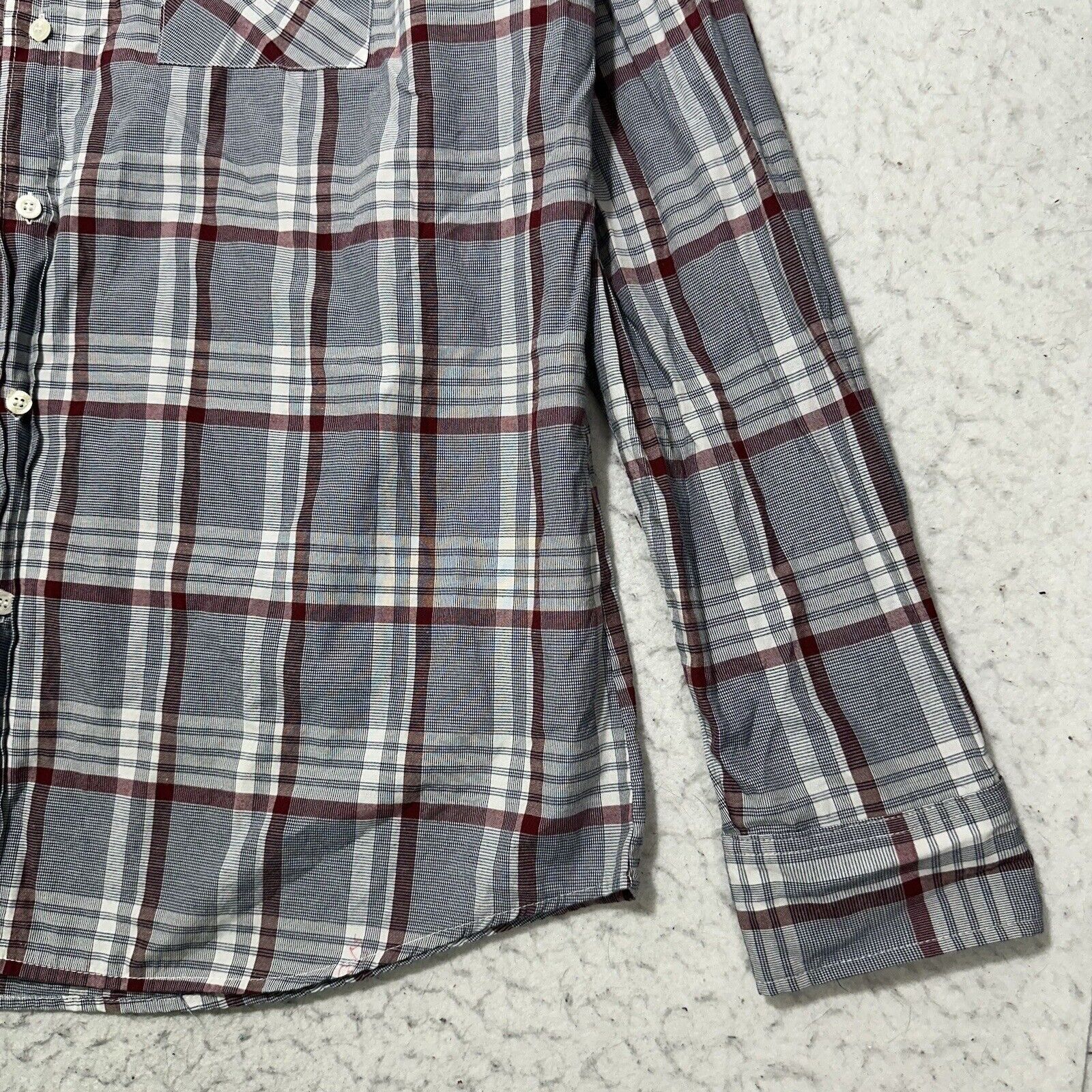 Sahara Club Sahara Club XL Button Down Pocket Dress Shirt Gray Red Plaid Size US XL / EU 56 / 4 - 4 Thumbnail